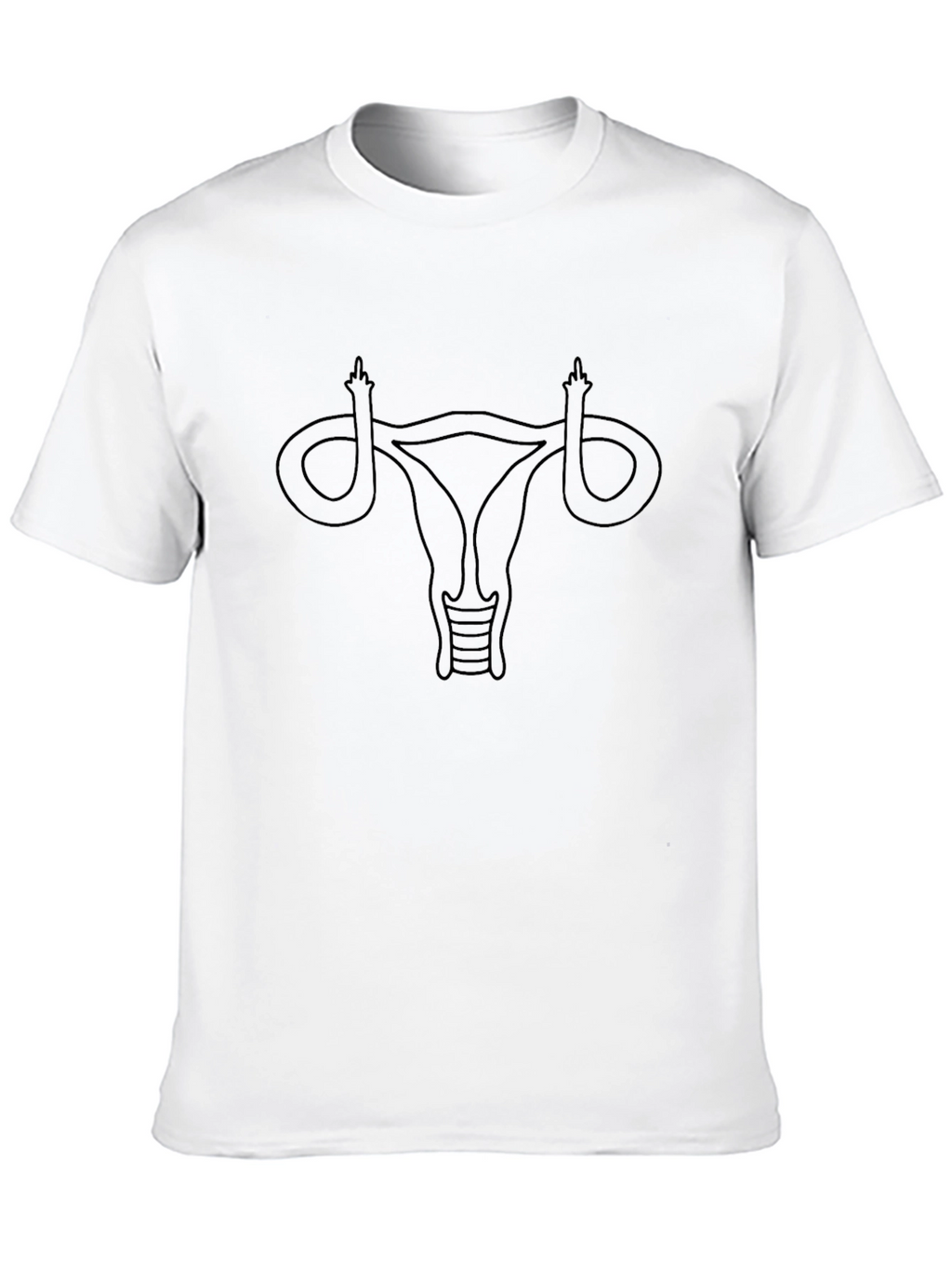 Black Uterus Middle Finger Graphic Tee