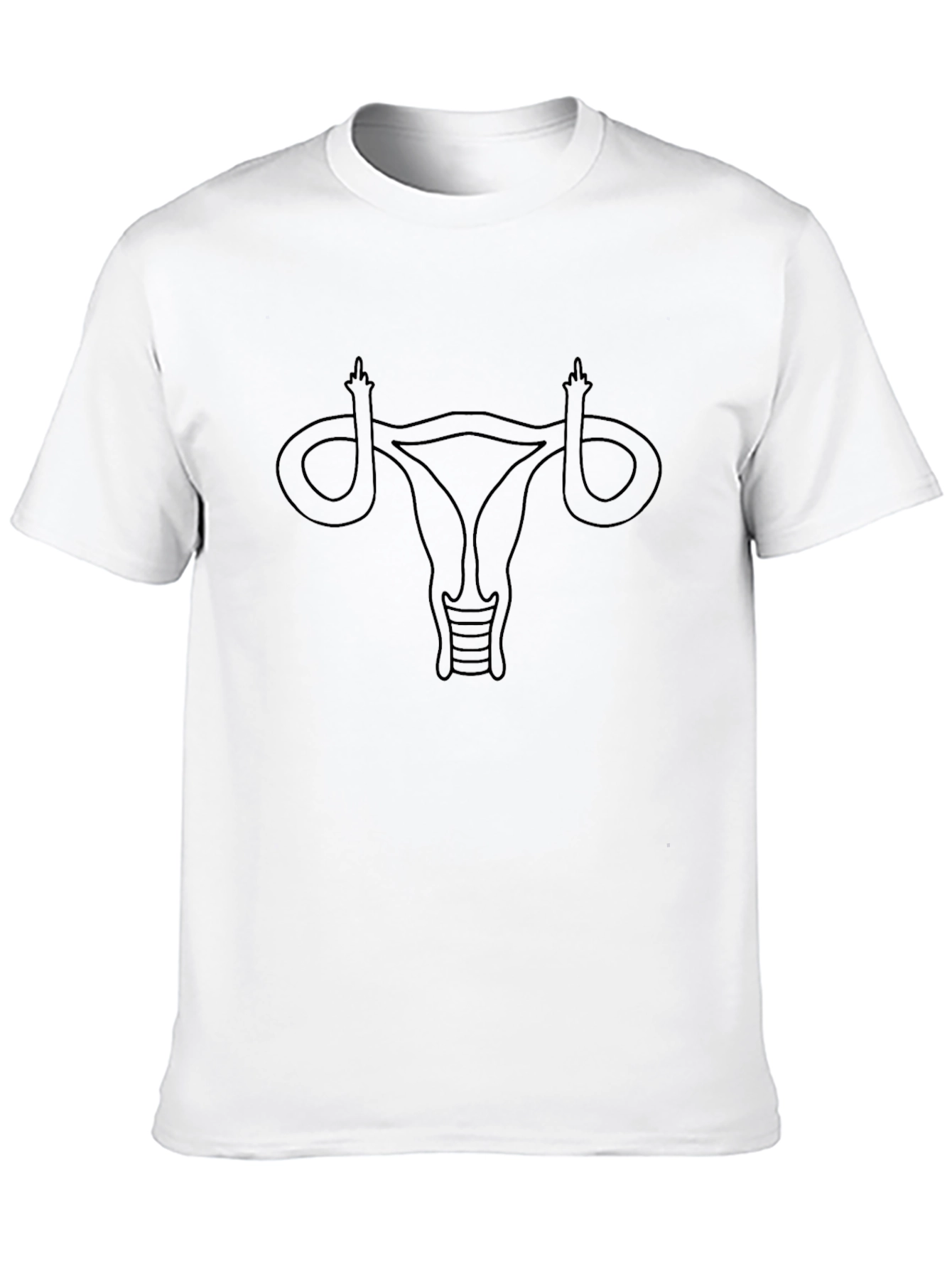 Black Uterus Middle Finger Graphic Tee