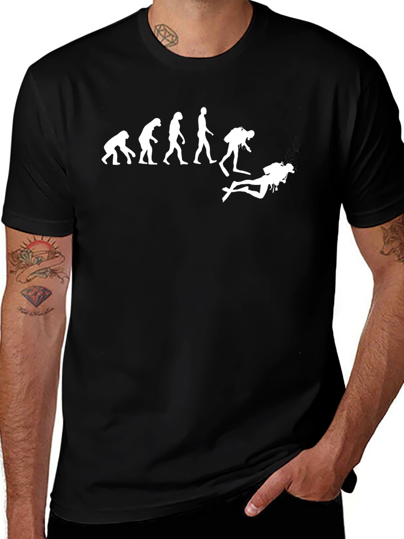 Diver Evolution Graphic T-Shirt - Scuba Diving Humor