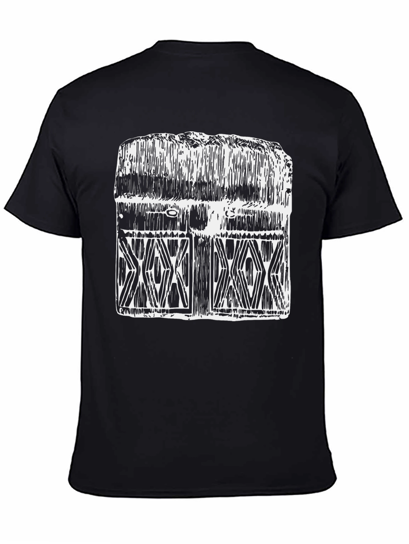 Graphic Tee: Unique Hand-Drawn Chest Design - Black