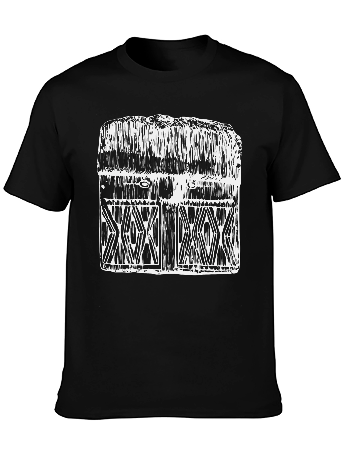 Graphic Tee: Unique Hand-Drawn Chest Design - Black