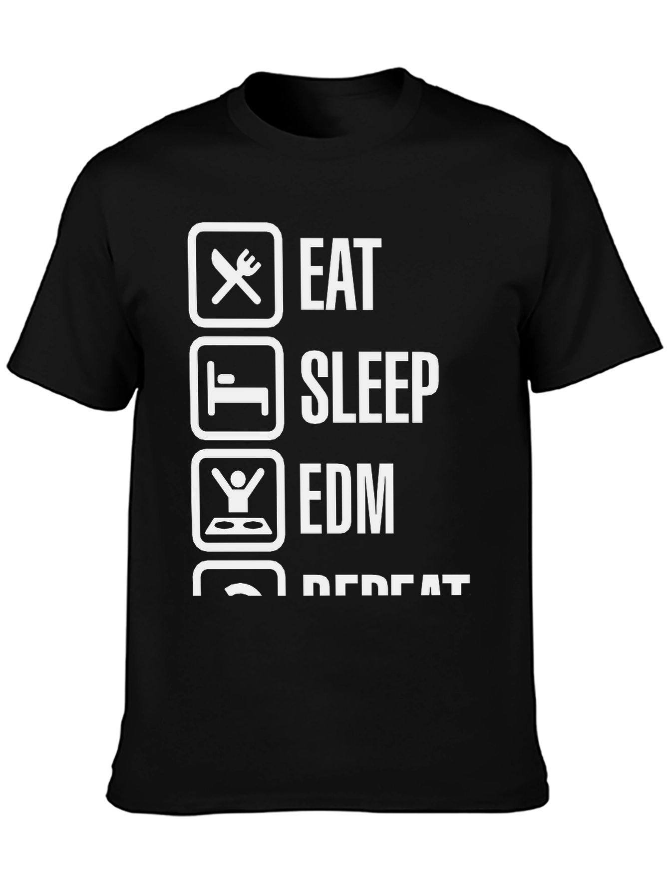 Eat Sleep EDM Repeat Black T-Shirt