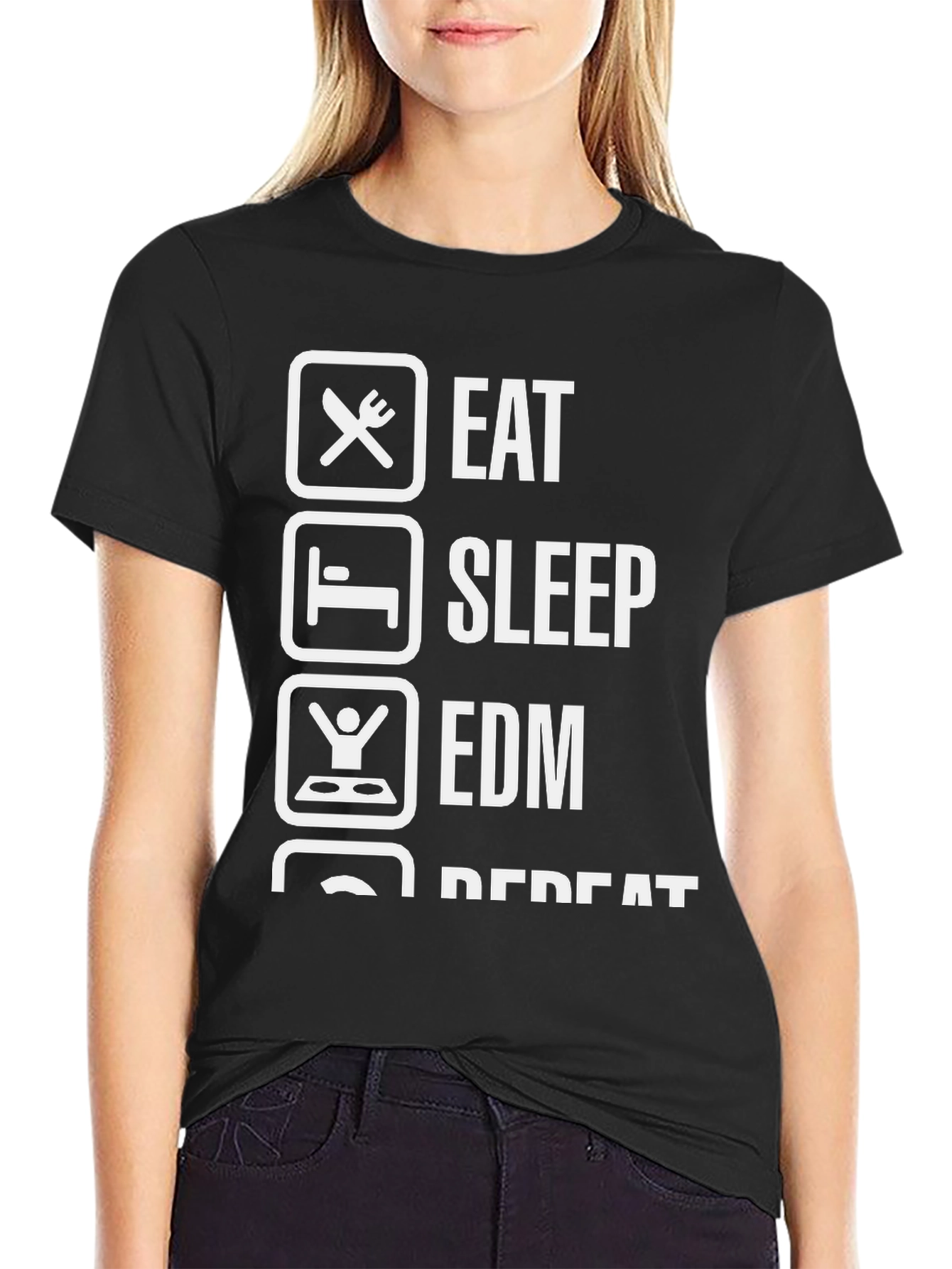Eat Sleep EDM Repeat Black T-Shirt
