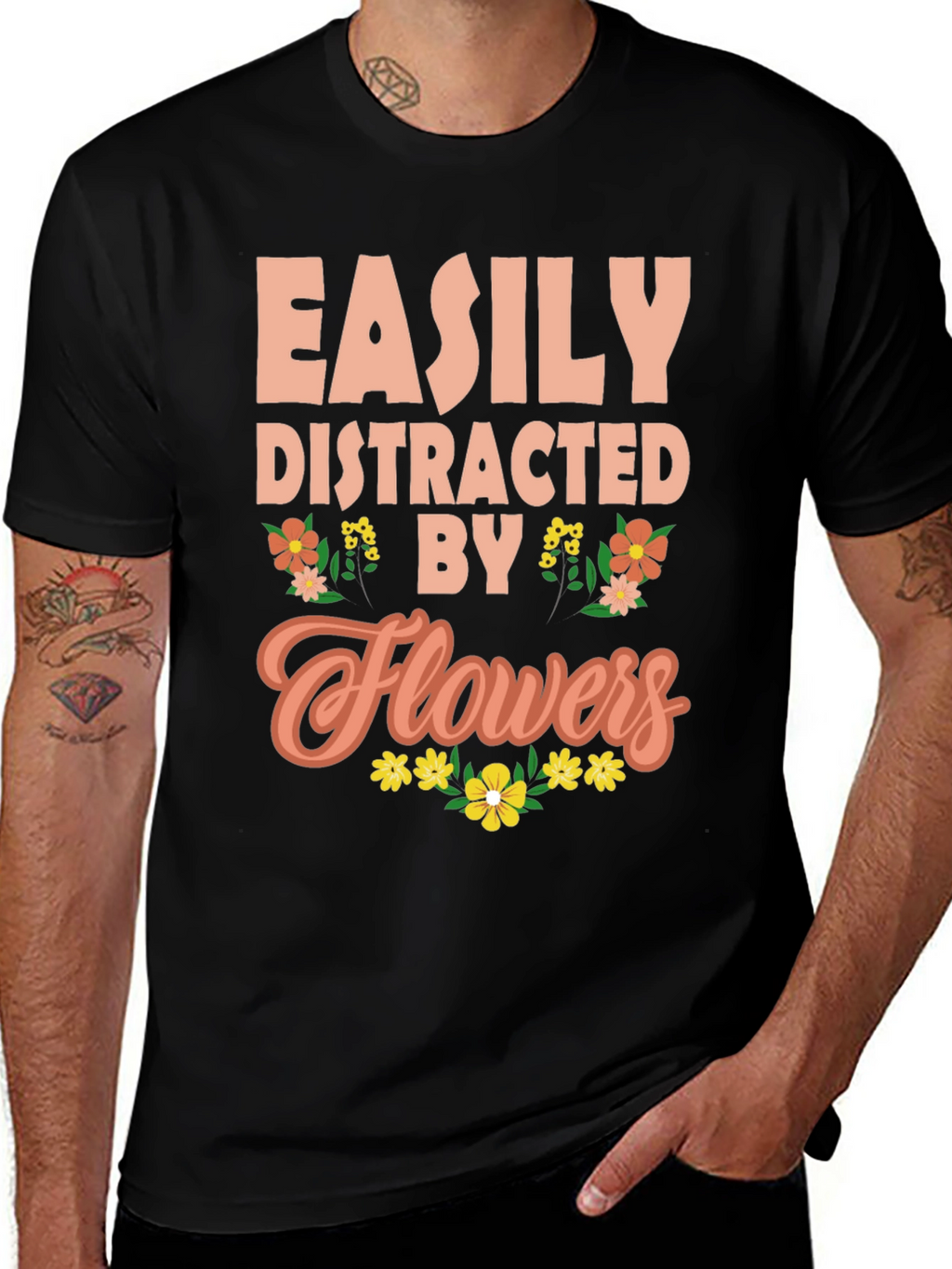 Easily Distracted By Flowers Graphic Tee