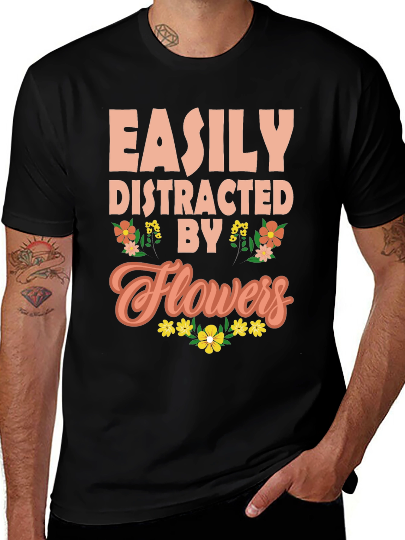 Easily Distracted By Flowers Graphic Tee