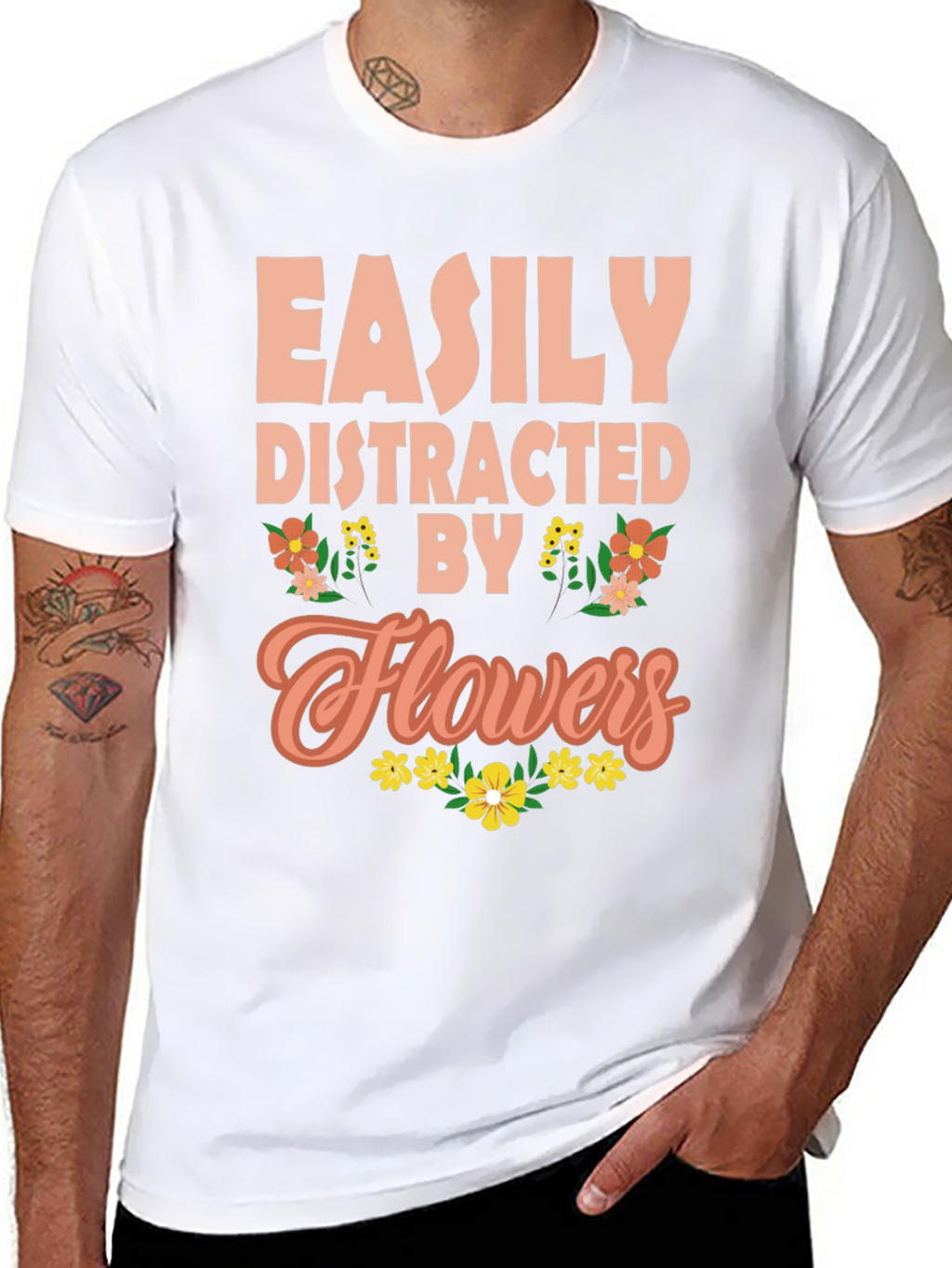 Easily Distracted By Flowers Graphic Tee