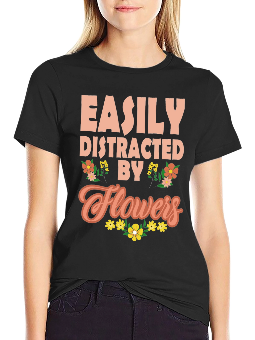 Easily Distracted By Flowers Graphic Tee
