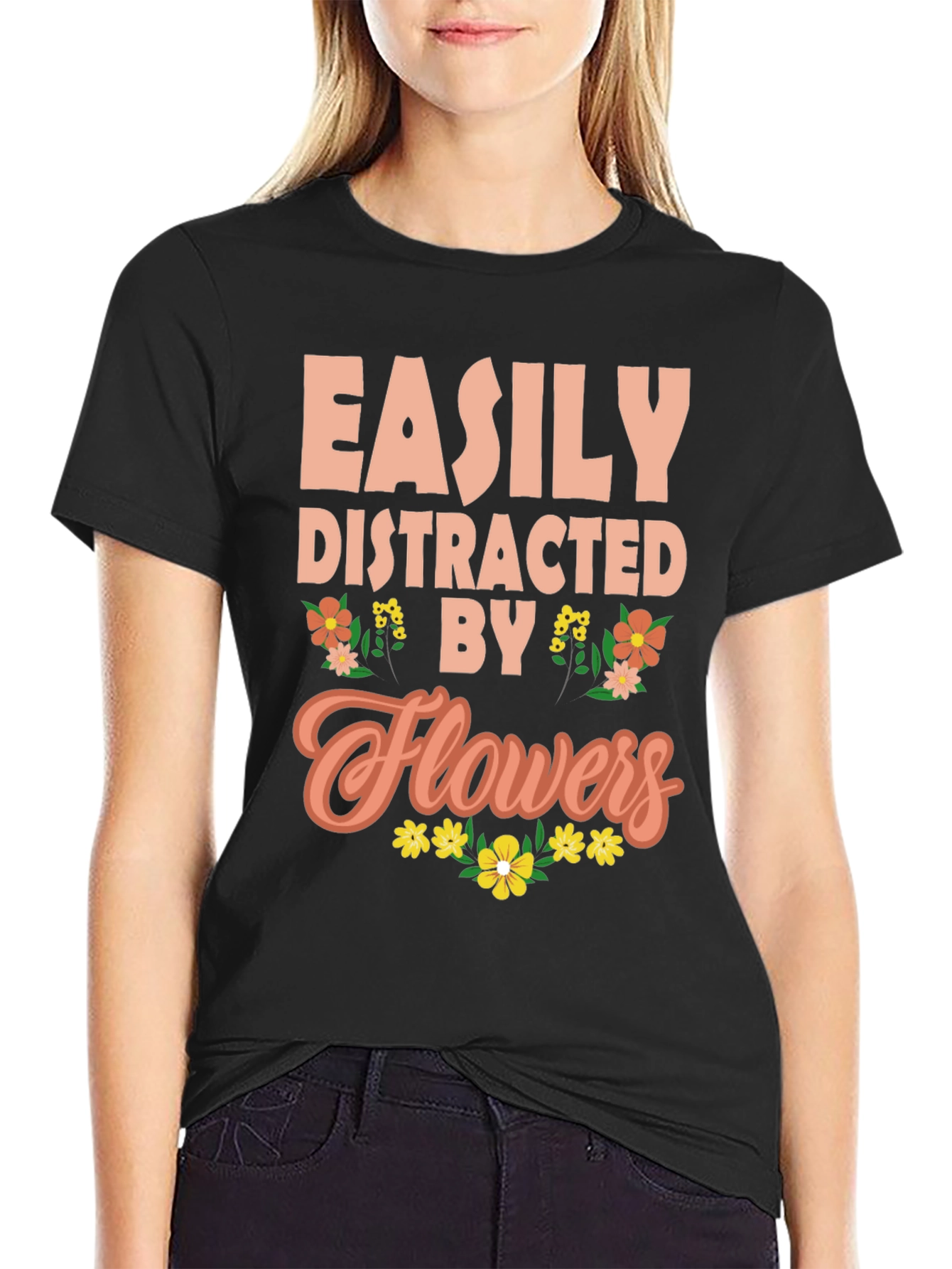 Easily Distracted By Flowers Graphic Tee