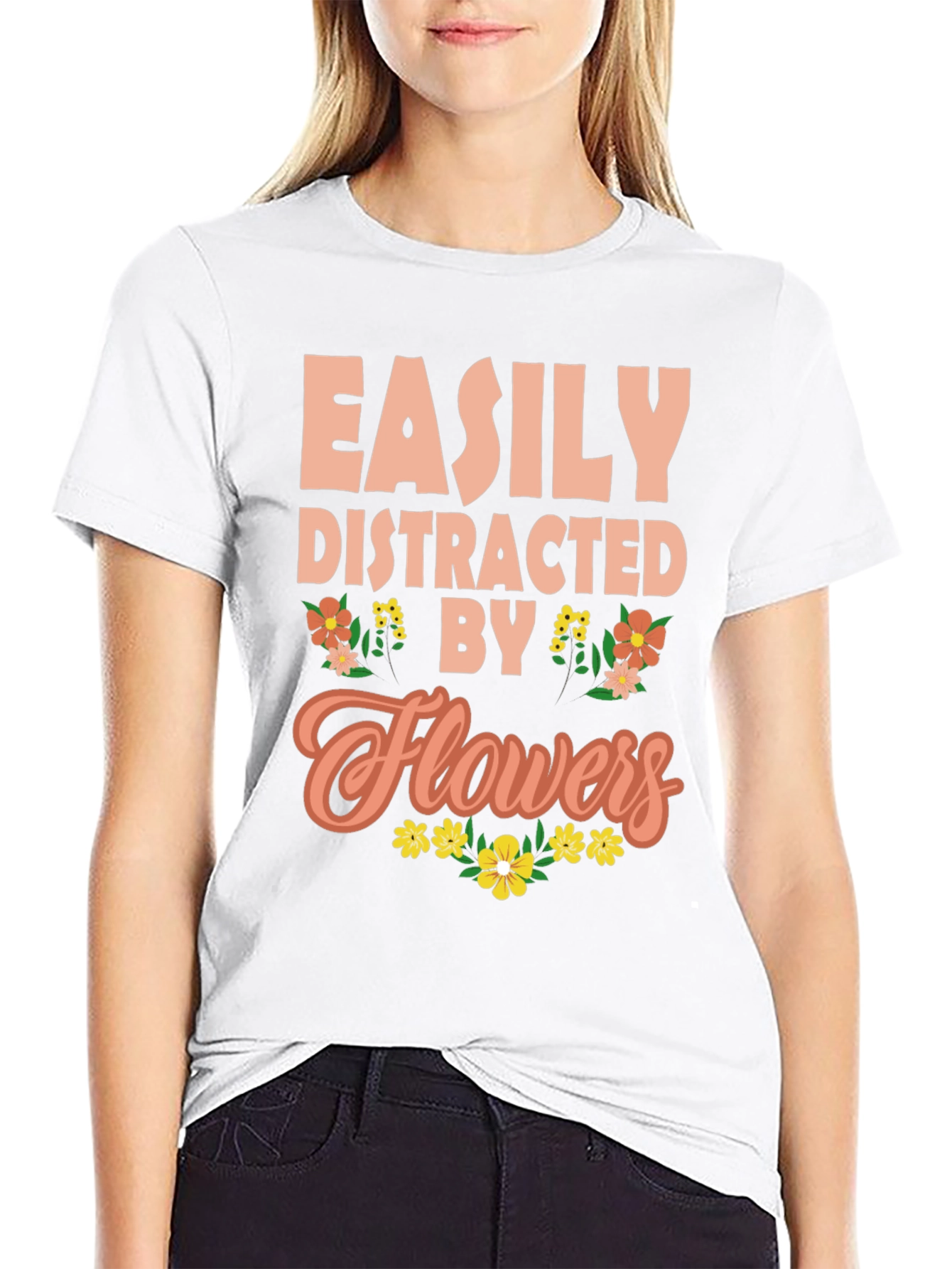 Easily Distracted By Flowers Graphic Tee