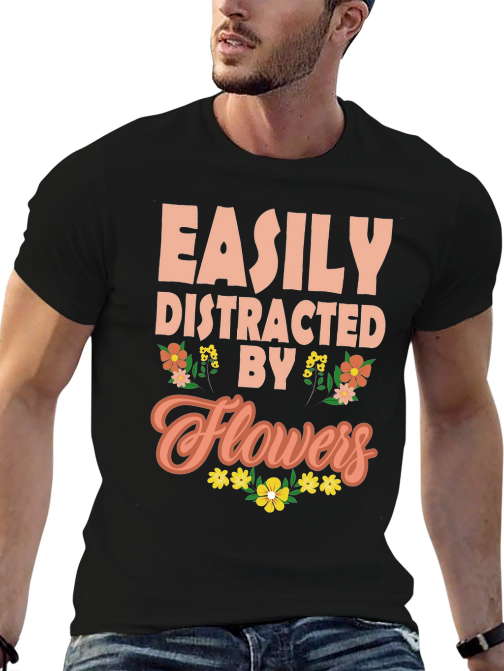 Easily Distracted By Flowers Graphic Tee