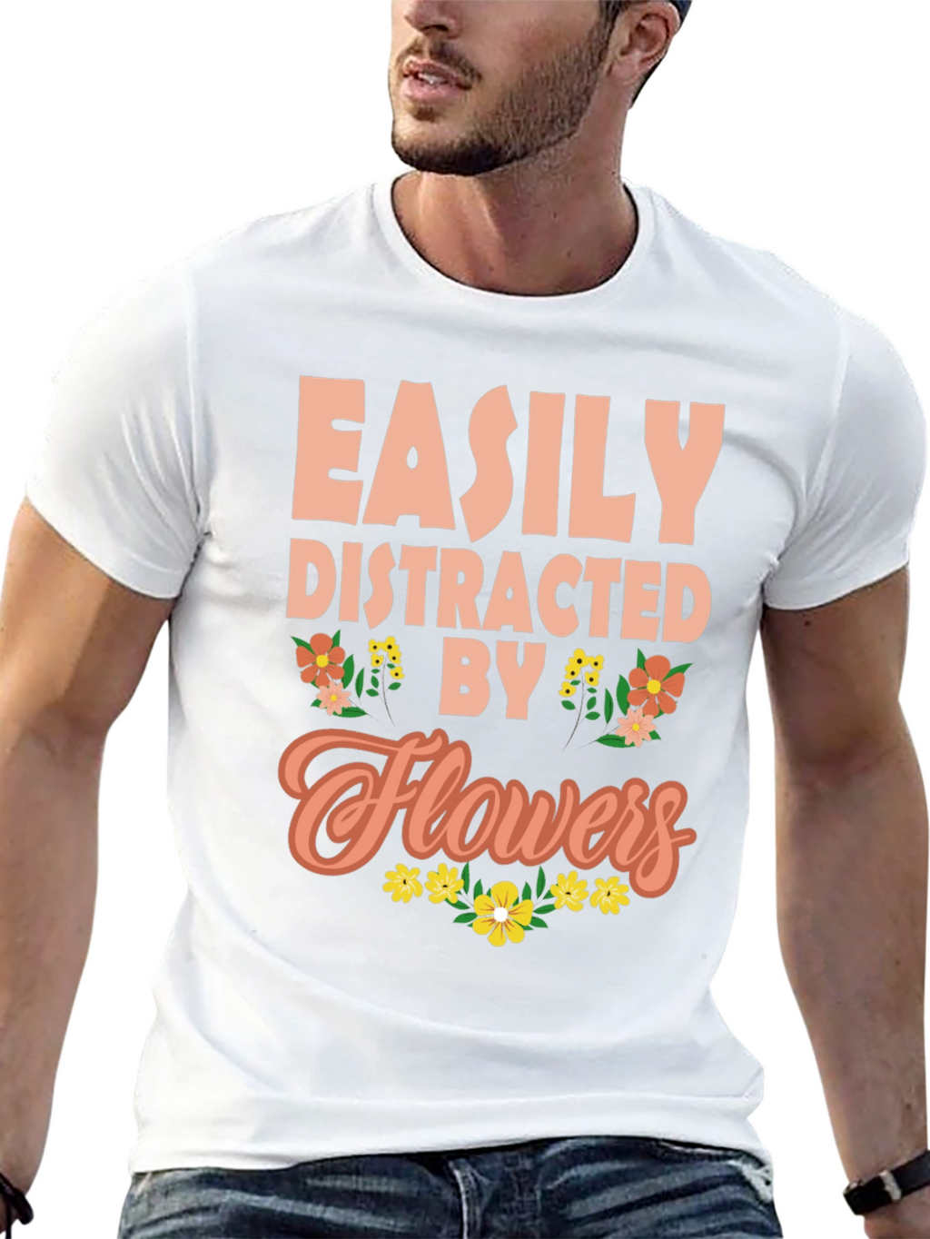 Easily Distracted By Flowers Graphic Tee