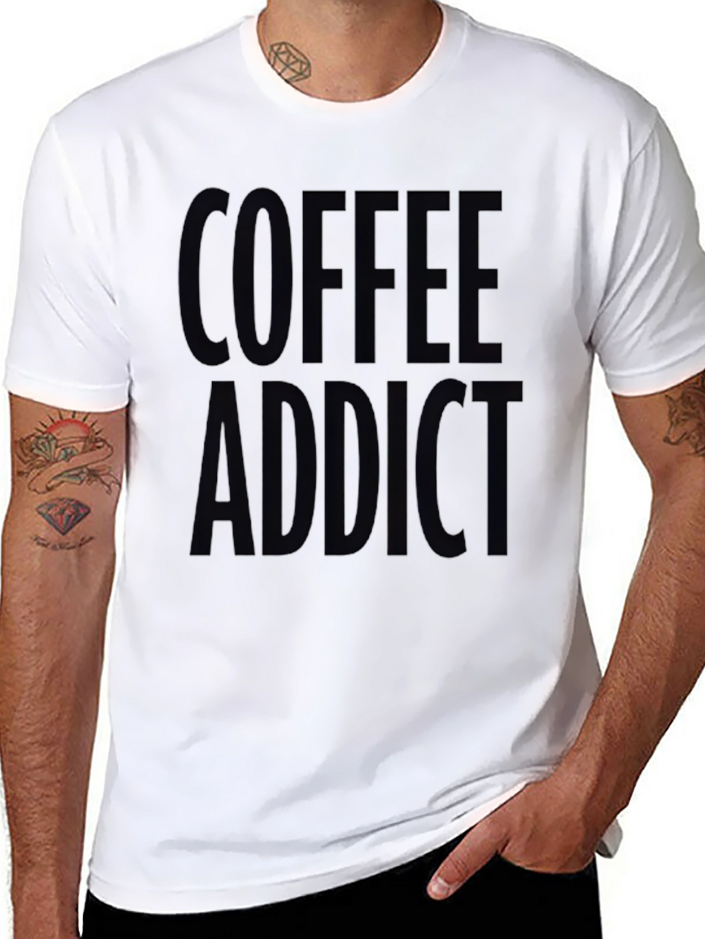 Coffee Addict Black Graphic T-Shirt