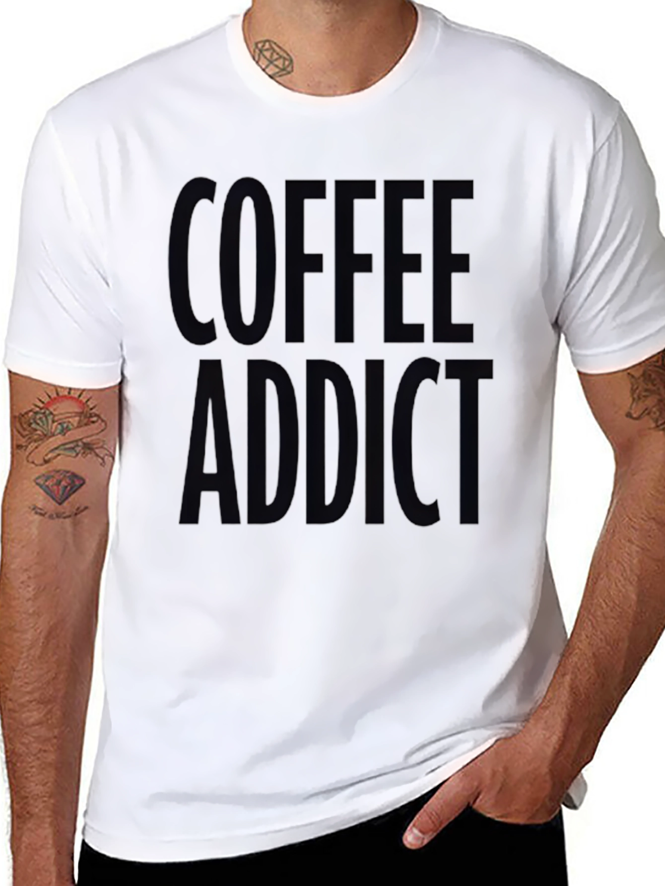 Coffee Addict Black Graphic T-Shirt
