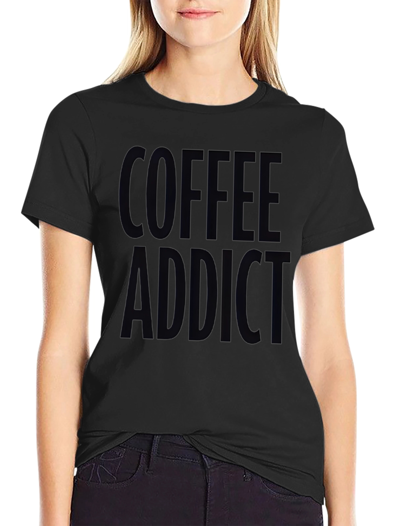 Coffee Addict Black Graphic T-Shirt