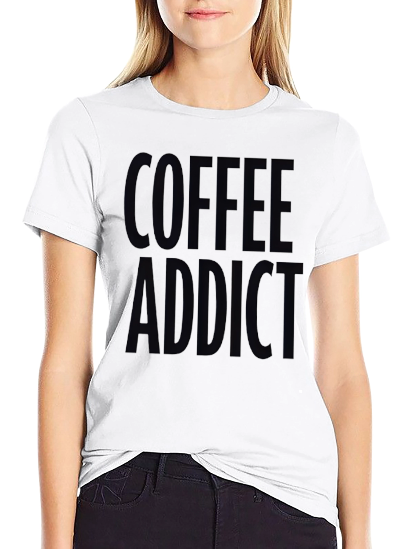 Coffee Addict Black Graphic T-Shirt