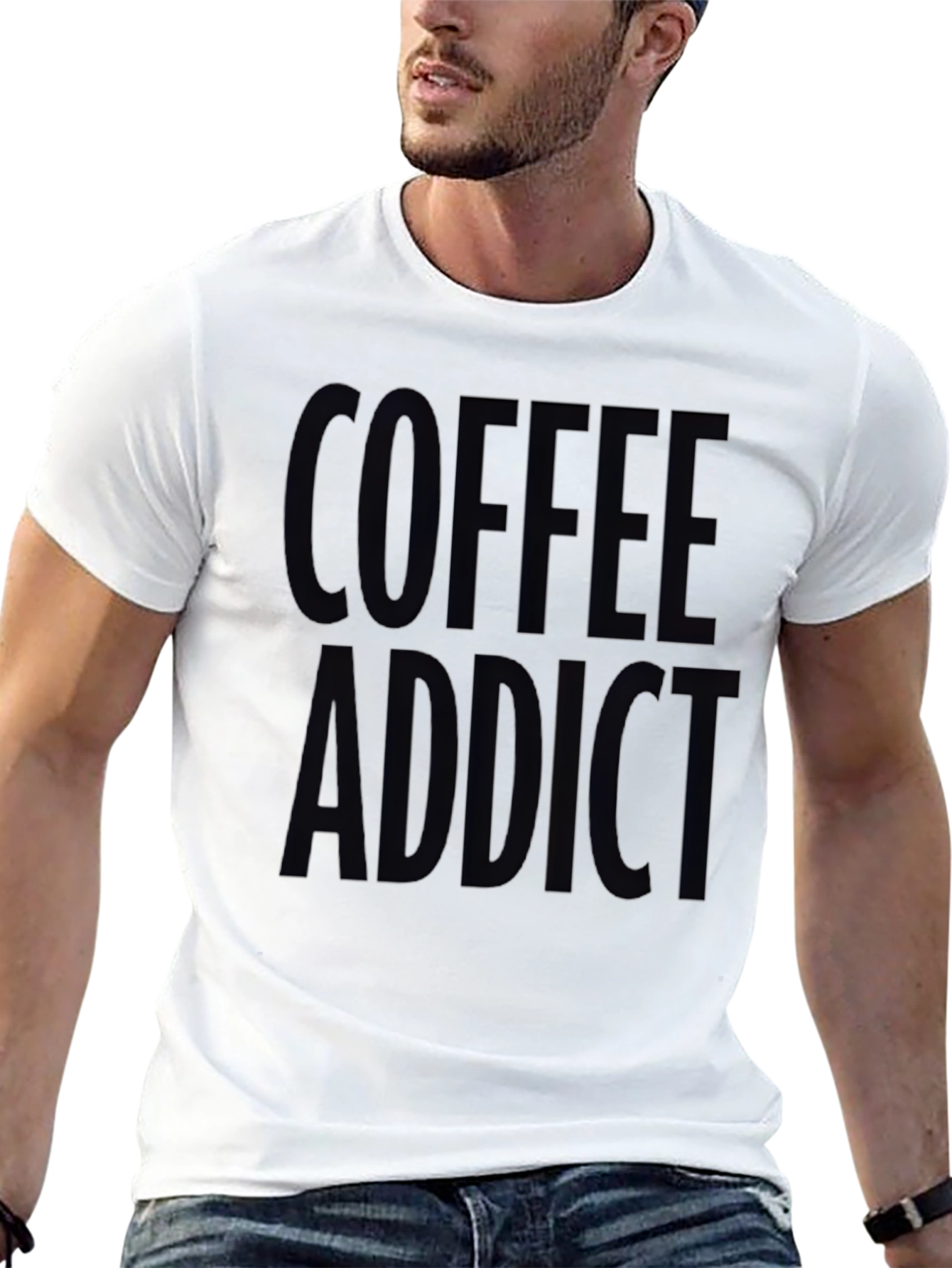Coffee Addict Black Graphic T-Shirt