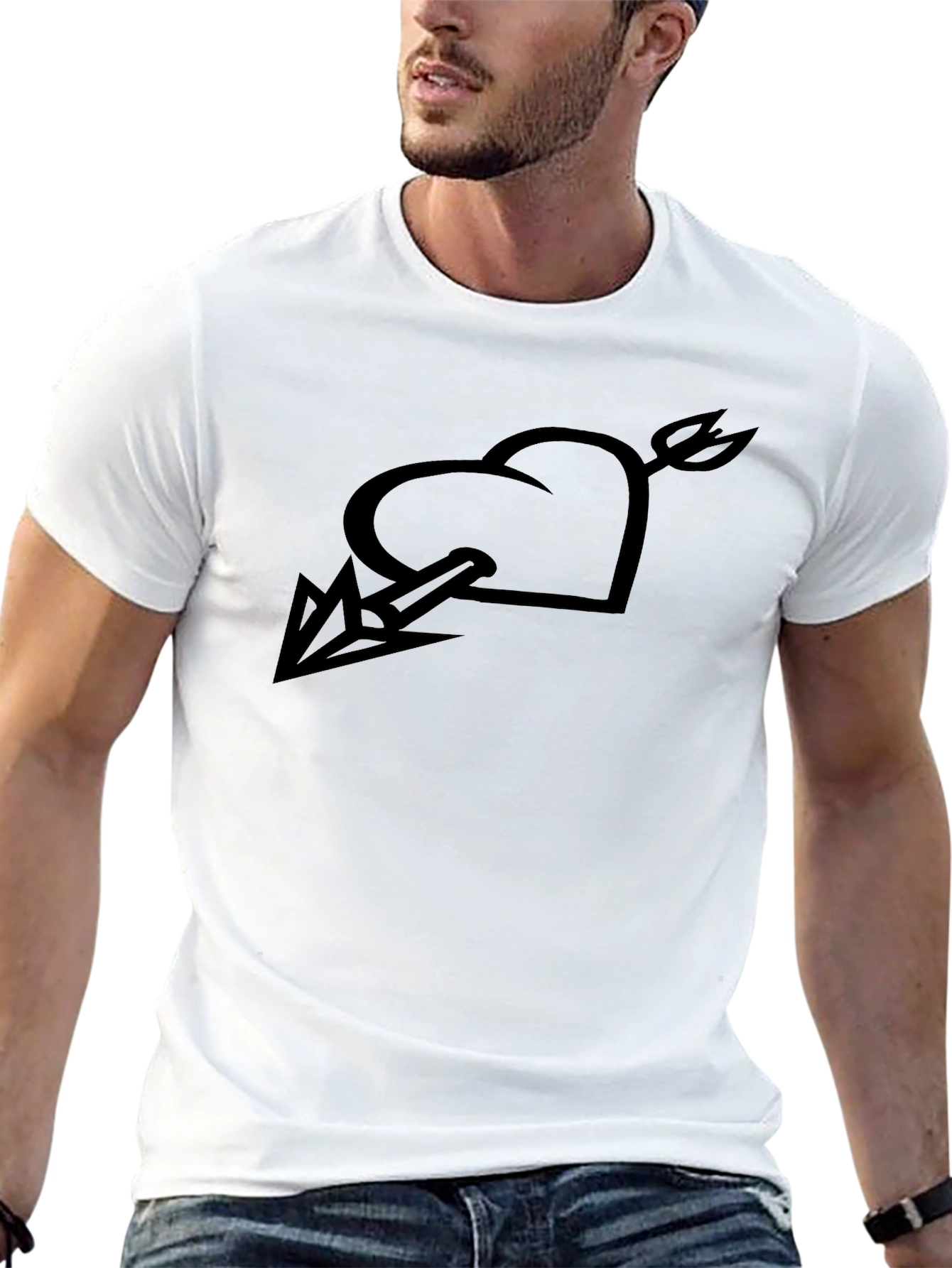 Heart & Arrow Graphic Black Tee