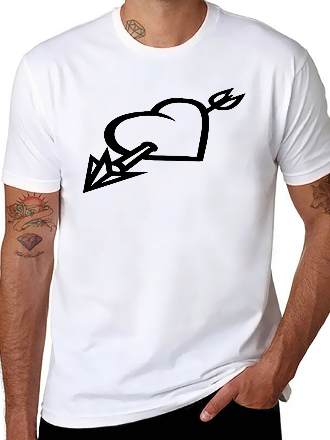 Heart & Arrow Graphic Black Tee