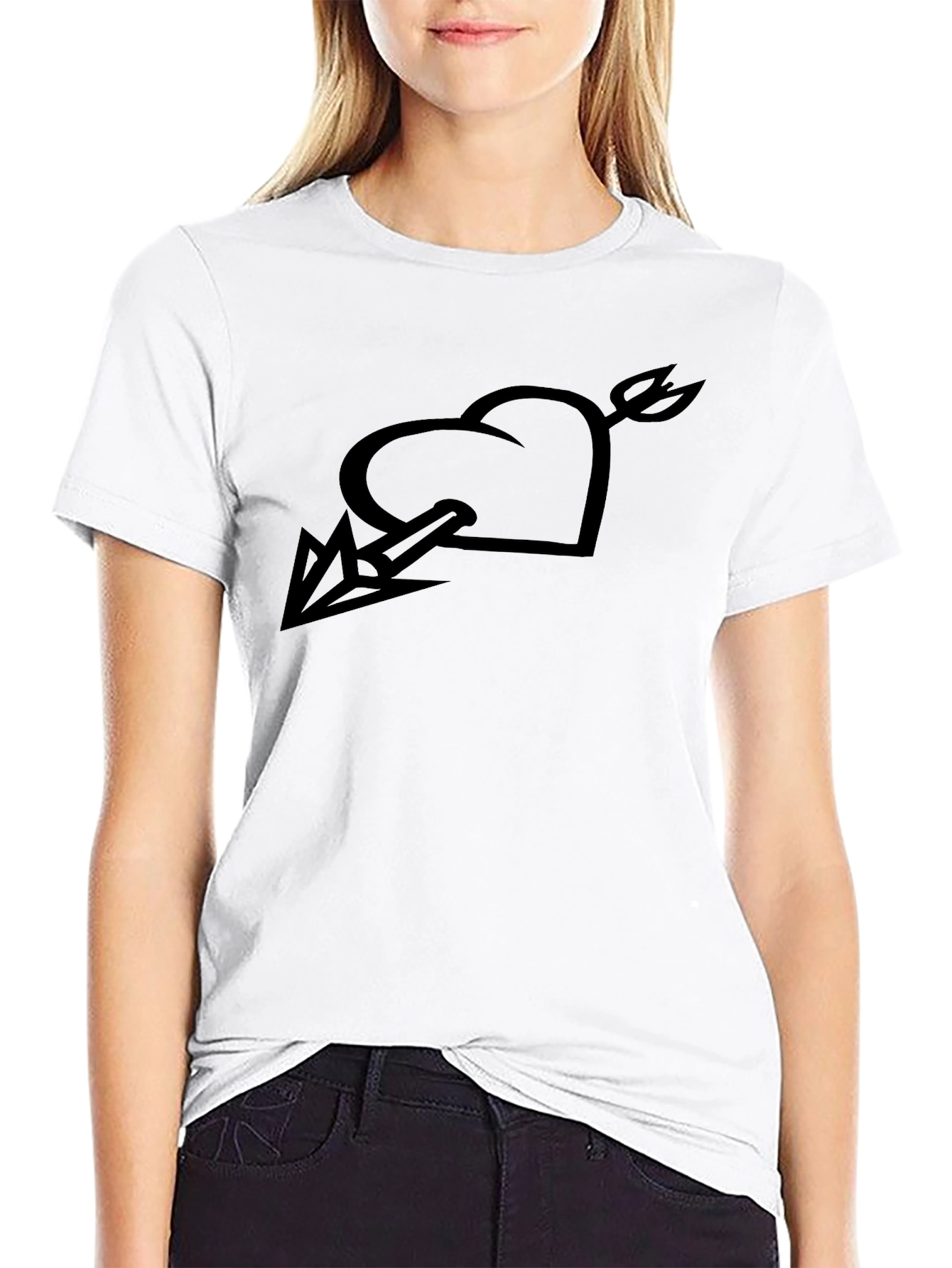 Heart & Arrow Graphic Black Tee