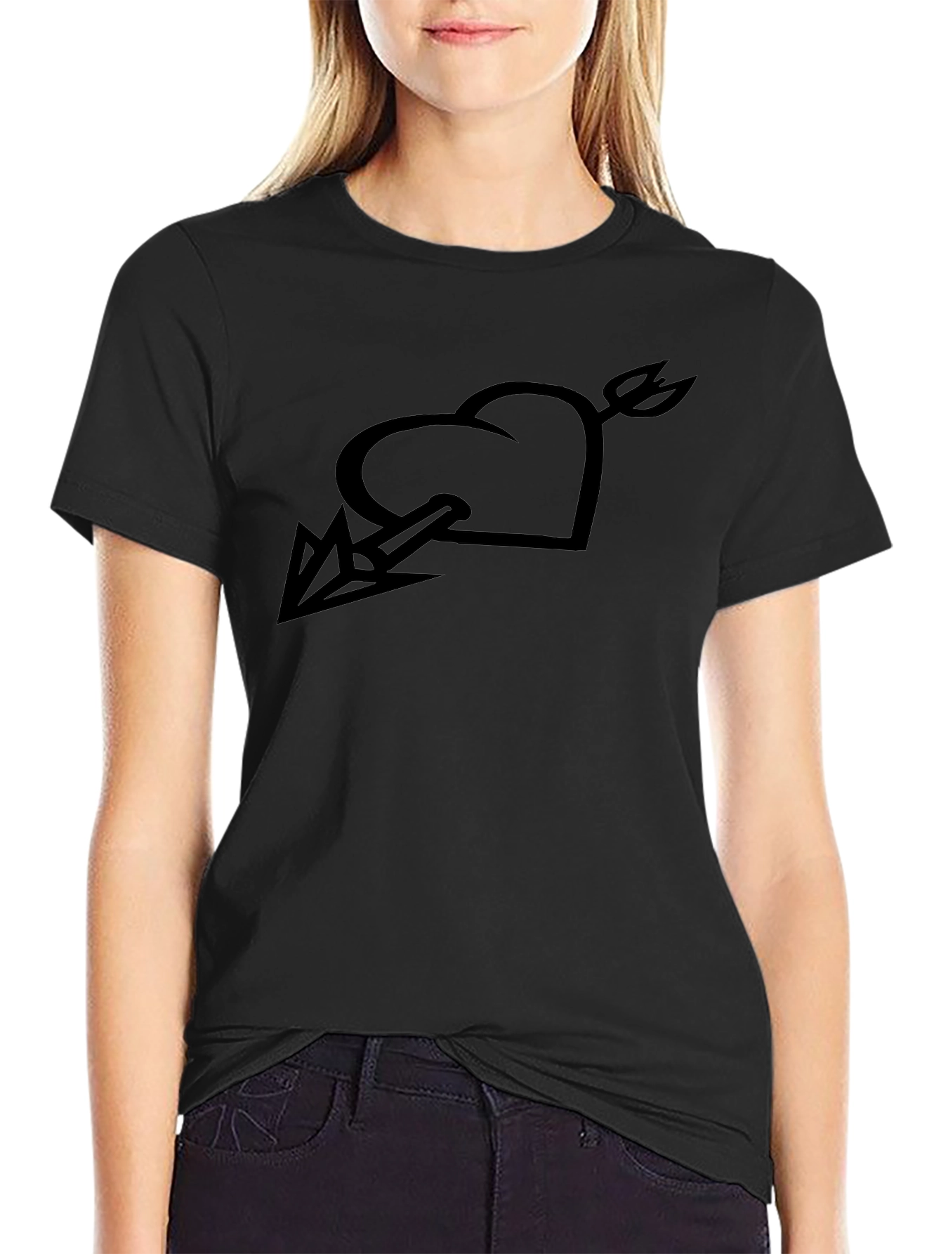 Heart & Arrow Graphic Black Tee