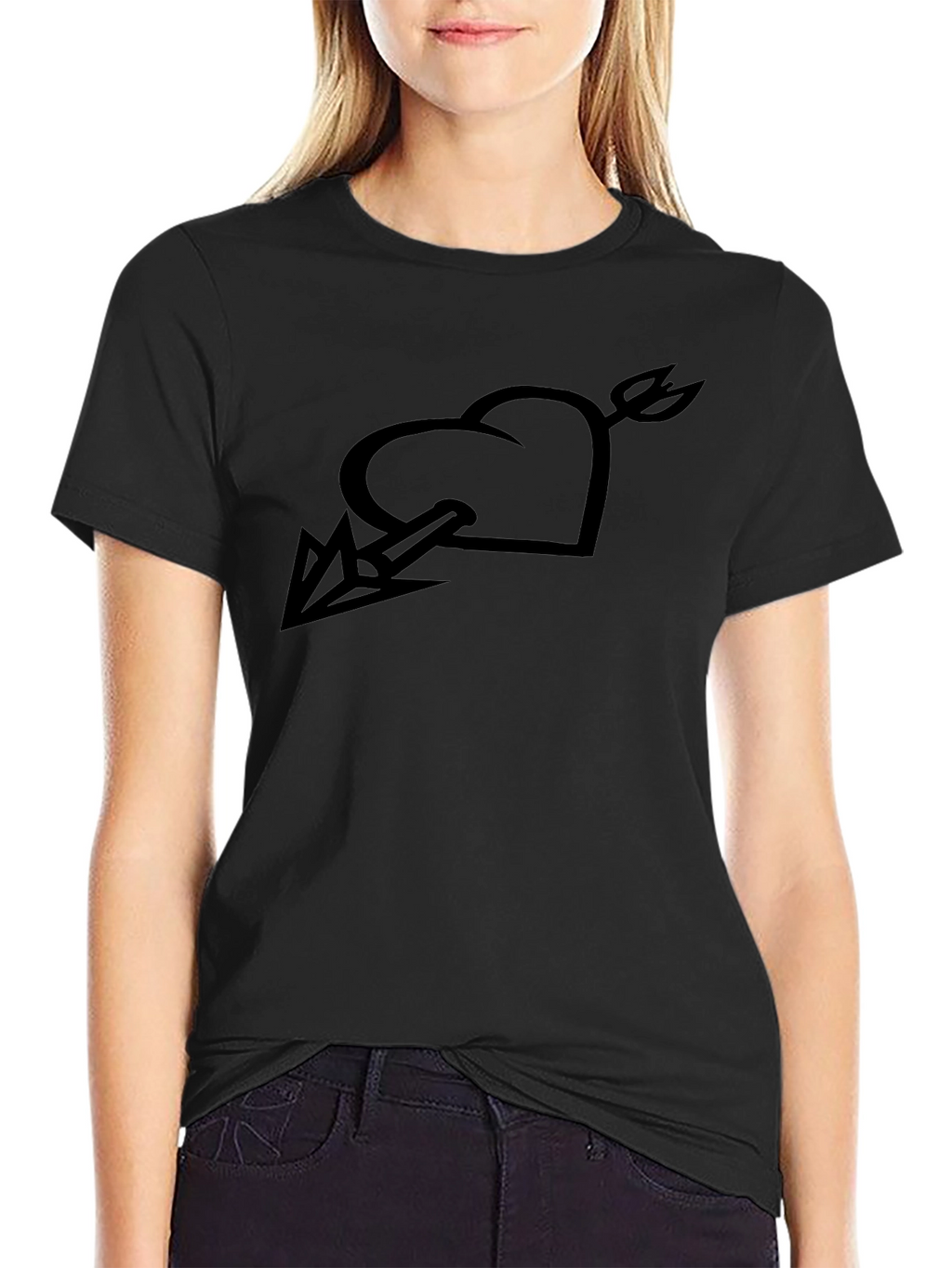 Heart & Arrow Graphic Black Tee