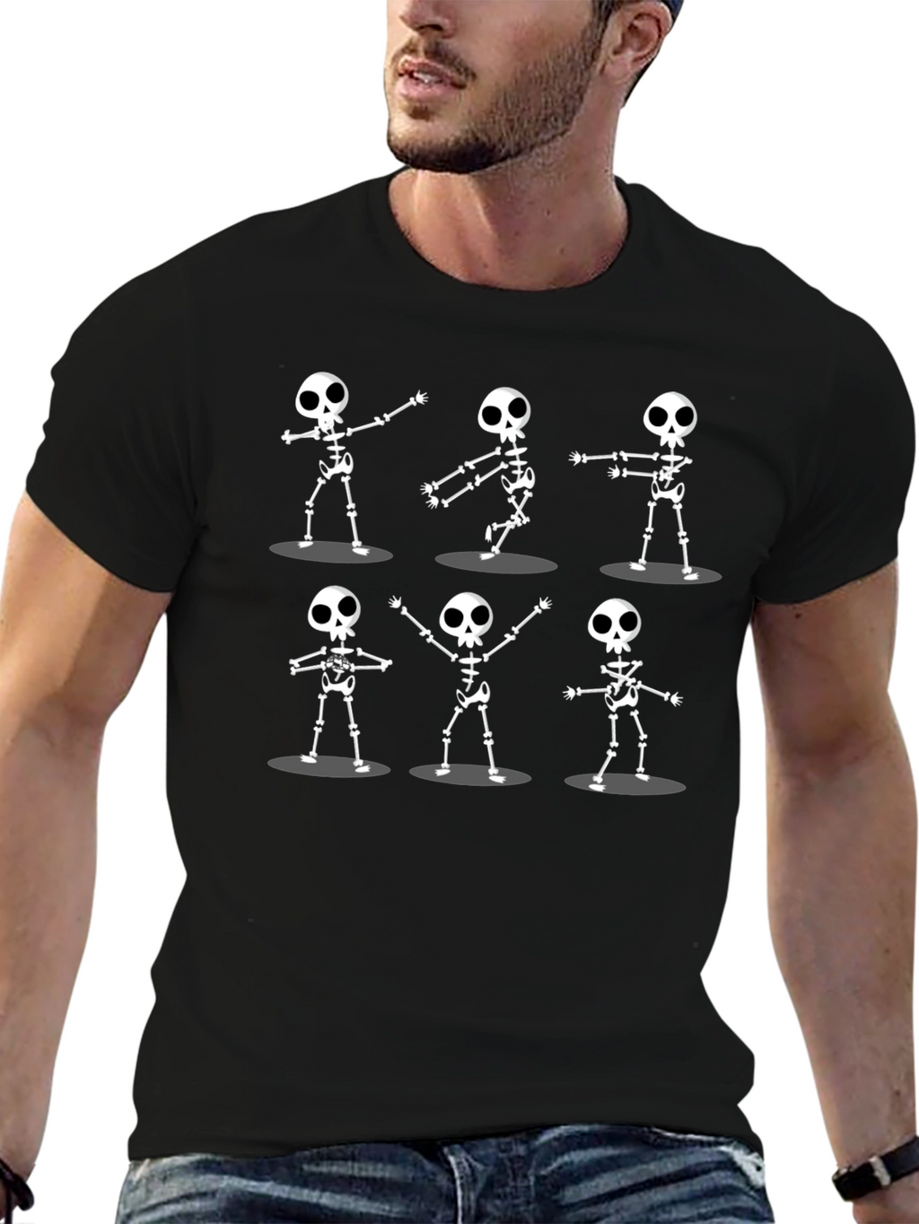 Dancing Skeletons Graphic Tee - Black