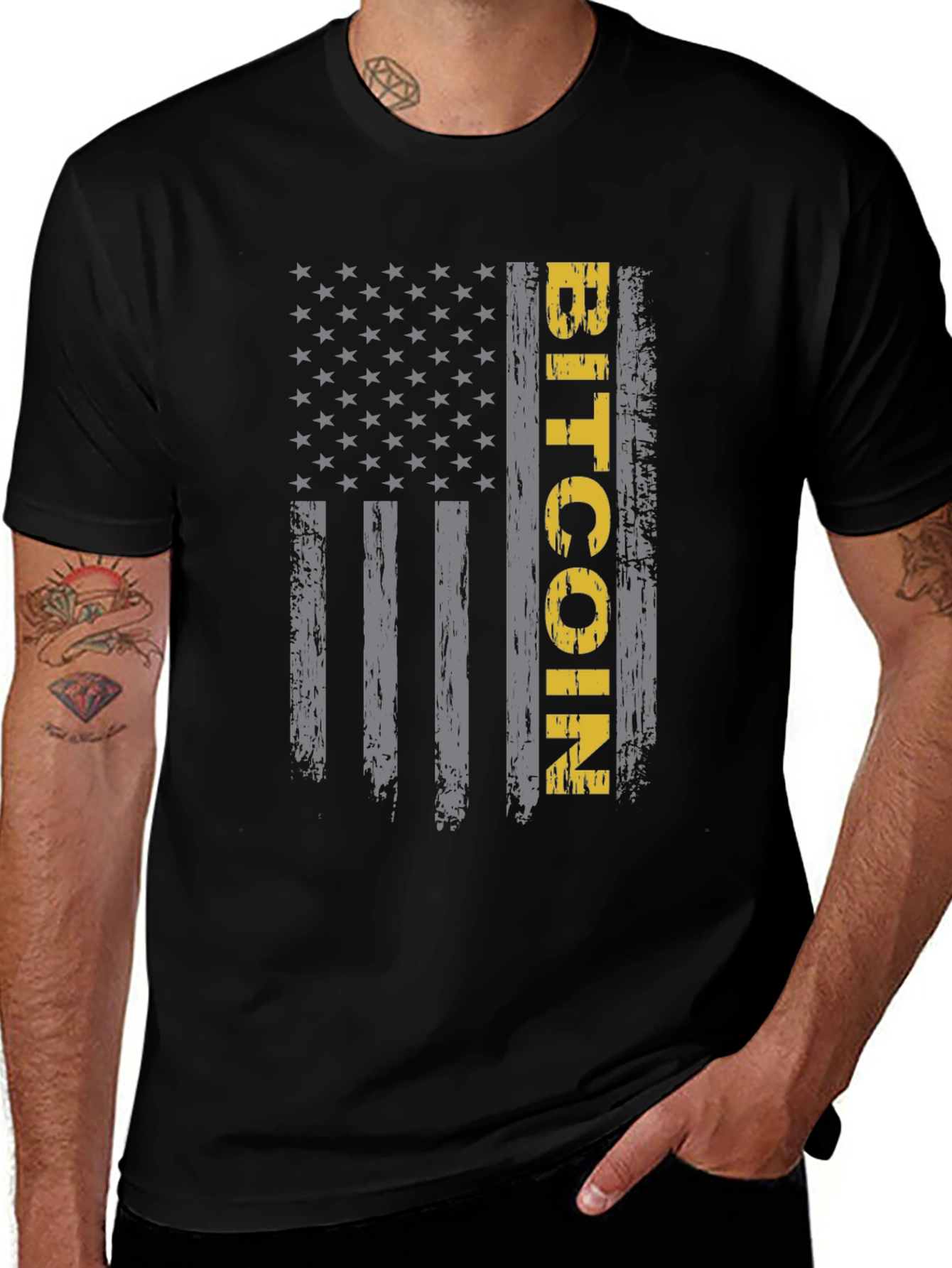 Bitcoin American Flag Graphic Tee - Crypto T-Shirt