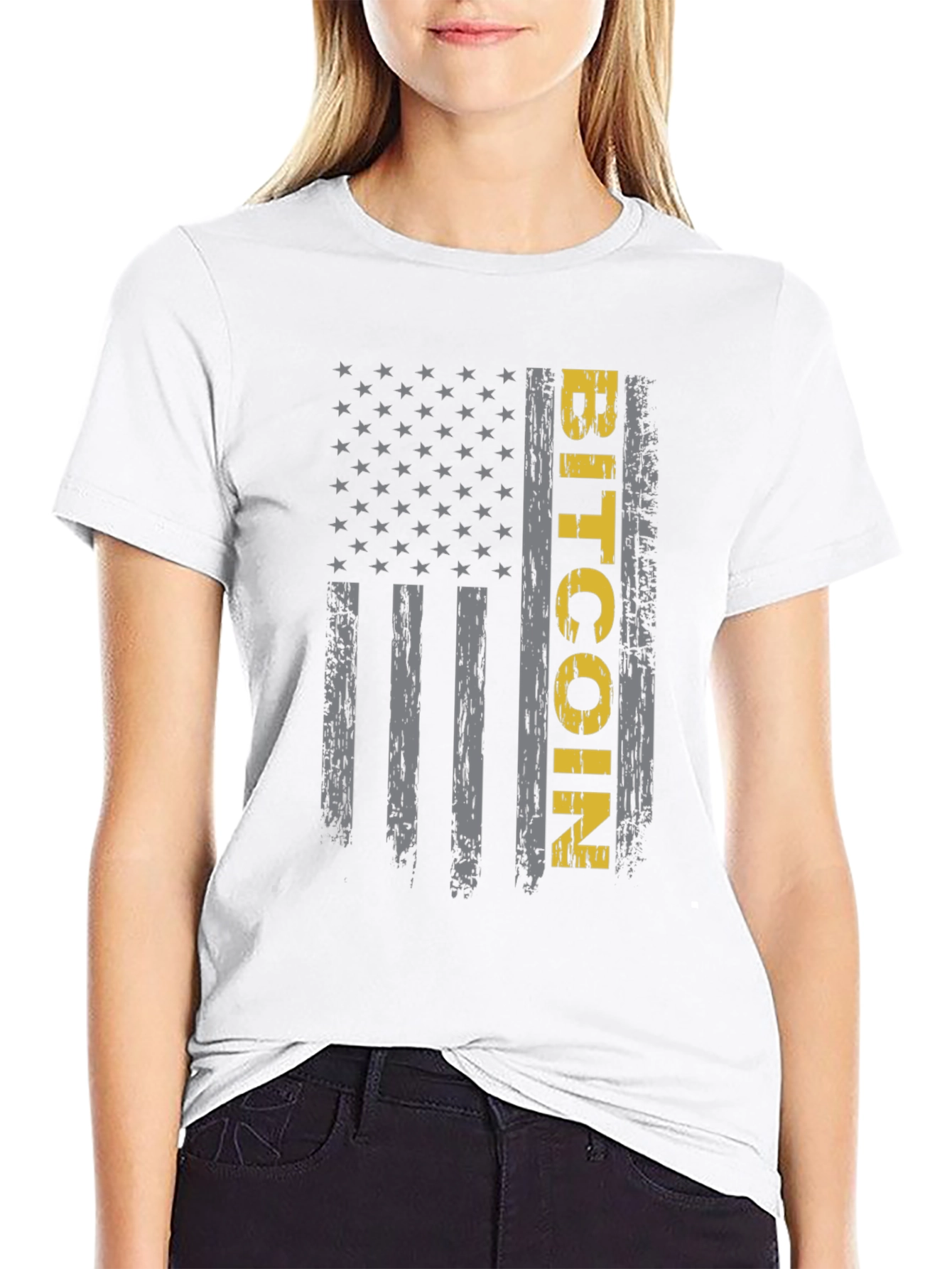 Bitcoin American Flag Graphic Tee - Crypto T-Shirt