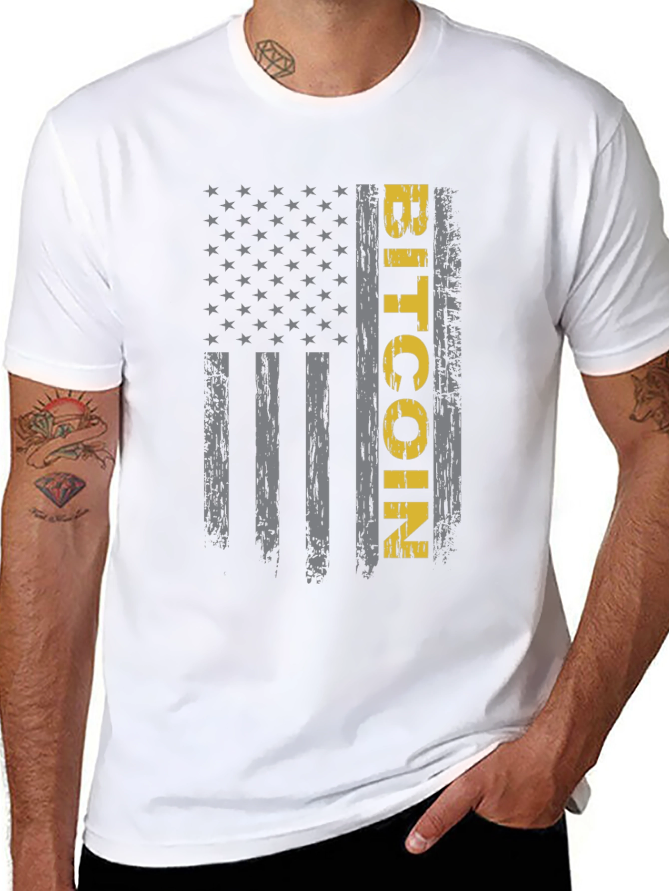 Bitcoin American Flag Graphic Tee - Crypto T-Shirt