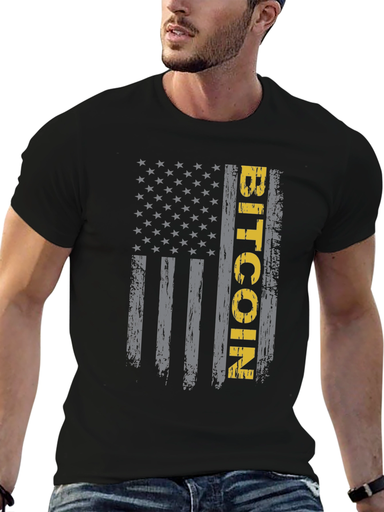 Bitcoin American Flag Graphic Tee - Crypto T-Shirt