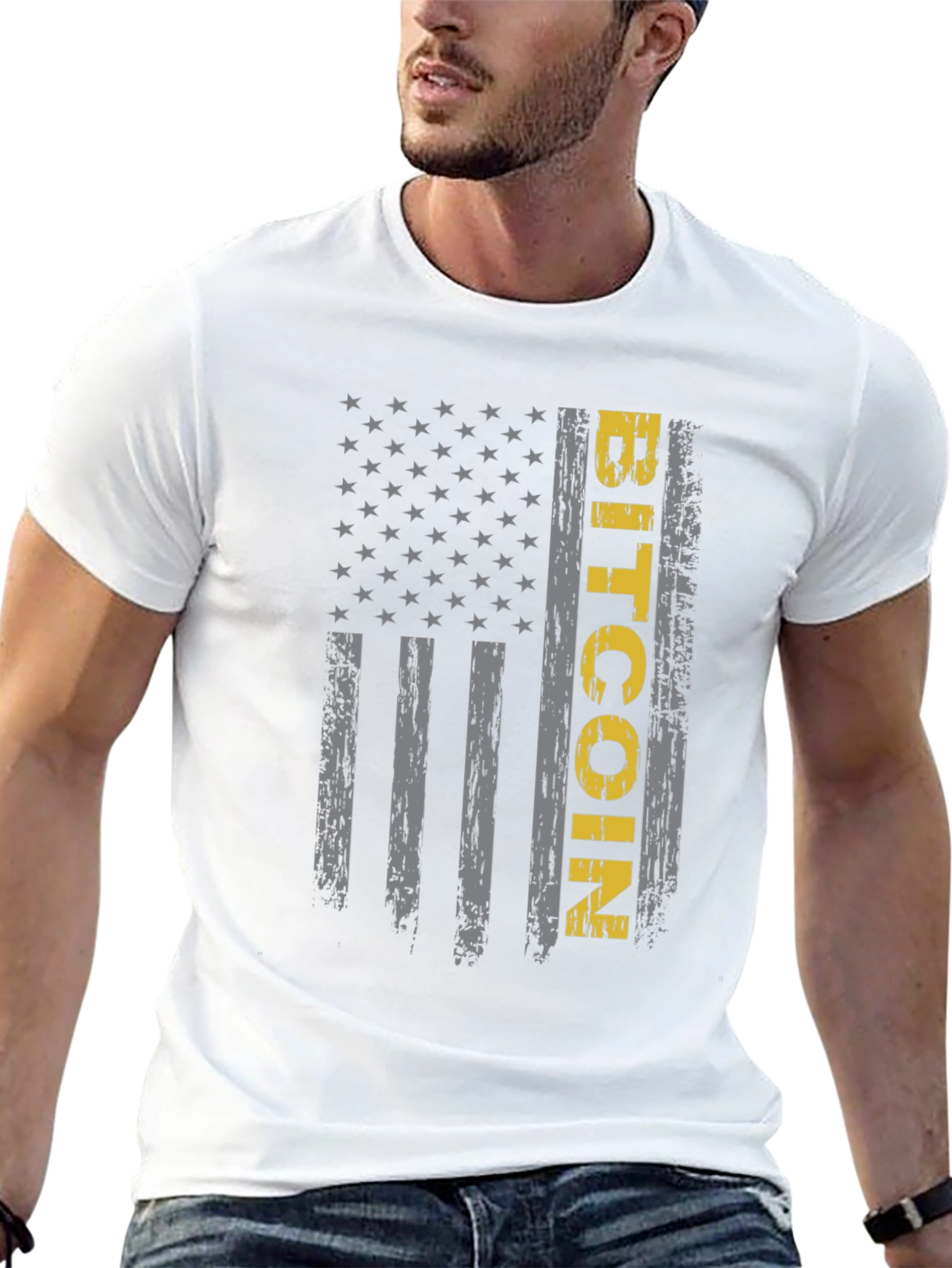 Bitcoin American Flag Graphic Tee - Crypto T-Shirt