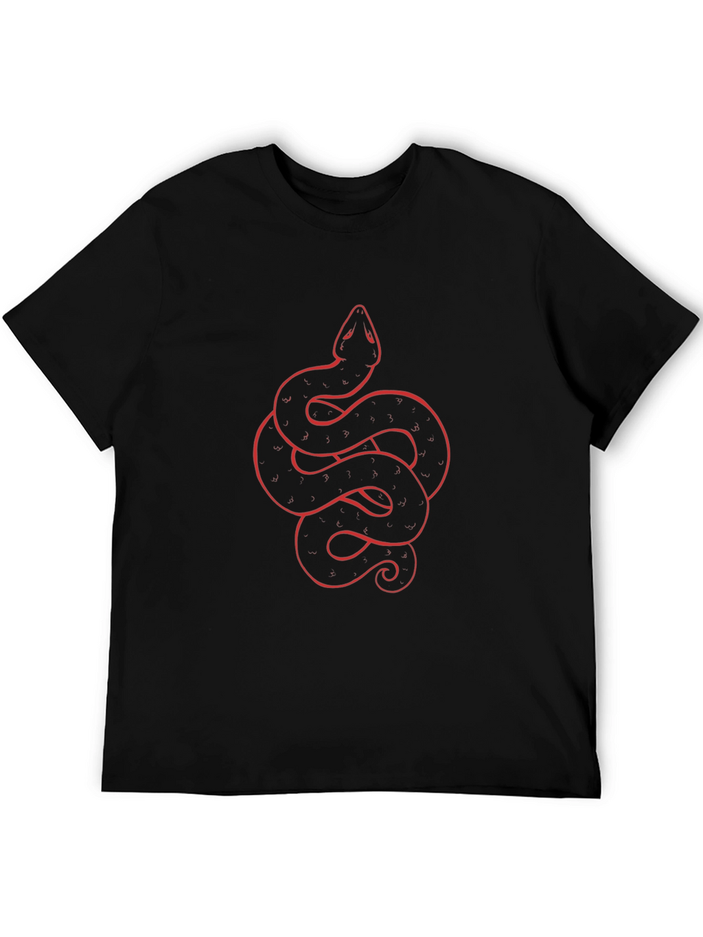 Black Tee with Red Snake Graphic