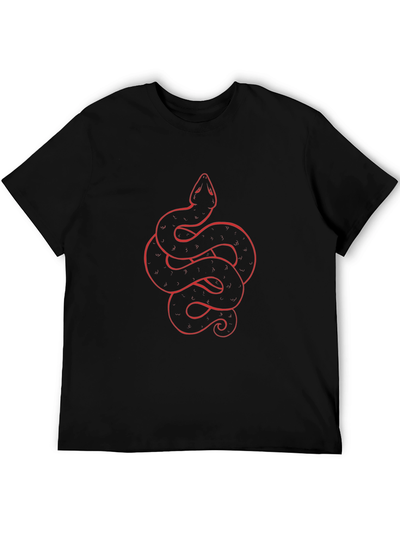 Black Tee with Red Snake Graphic