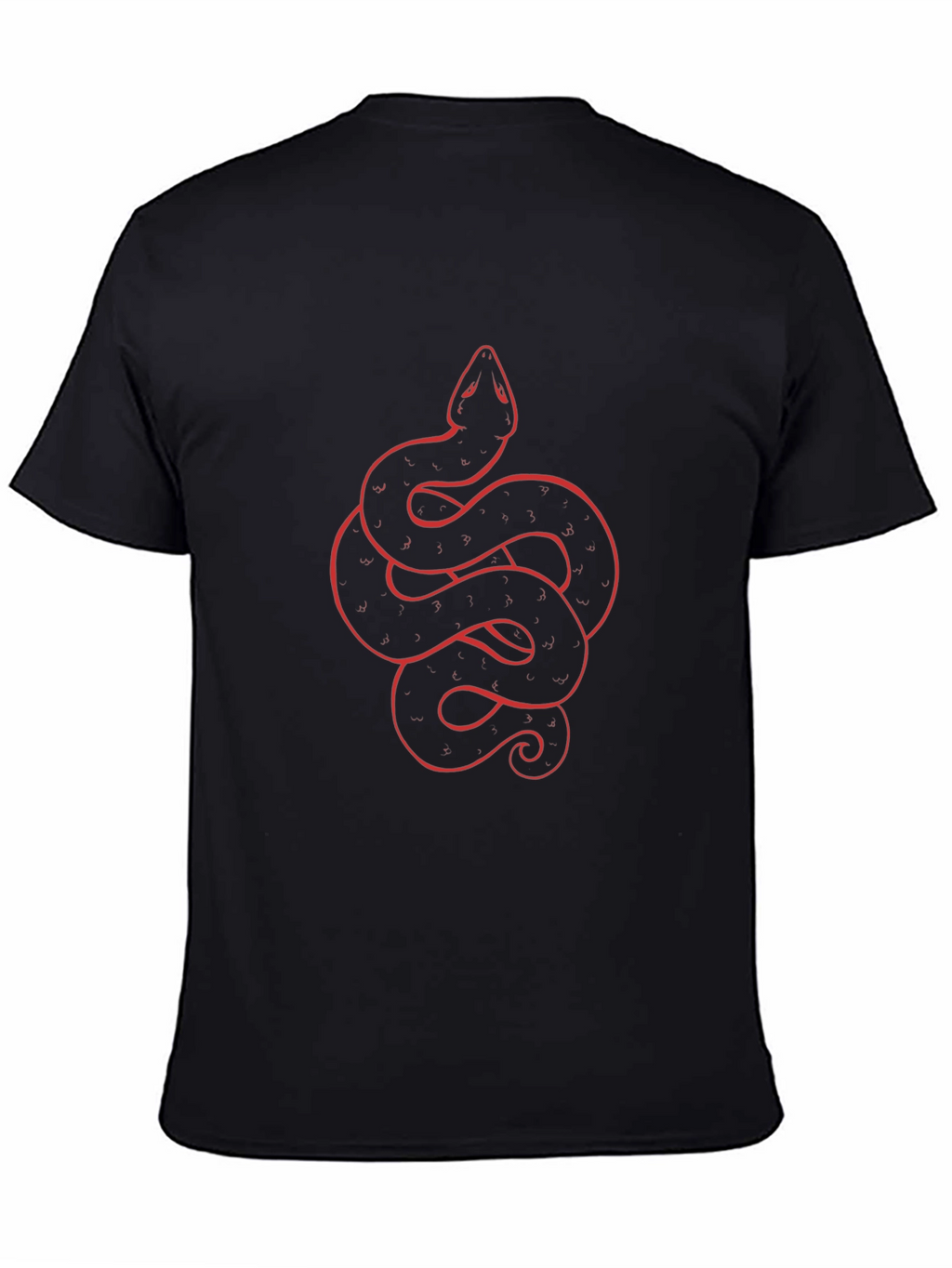 Black Tee with Red Snake Graphic