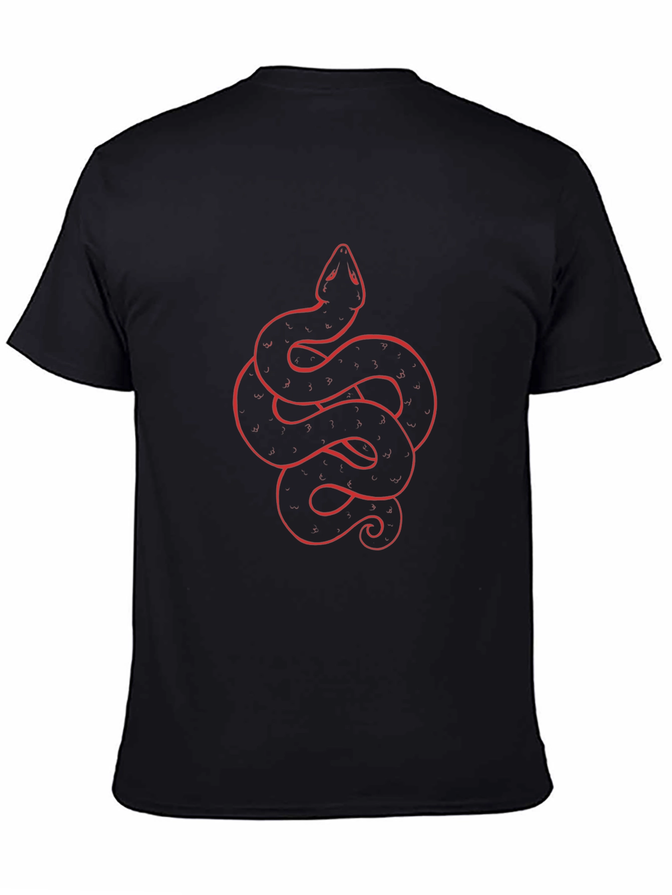 Black Tee with Red Snake Graphic