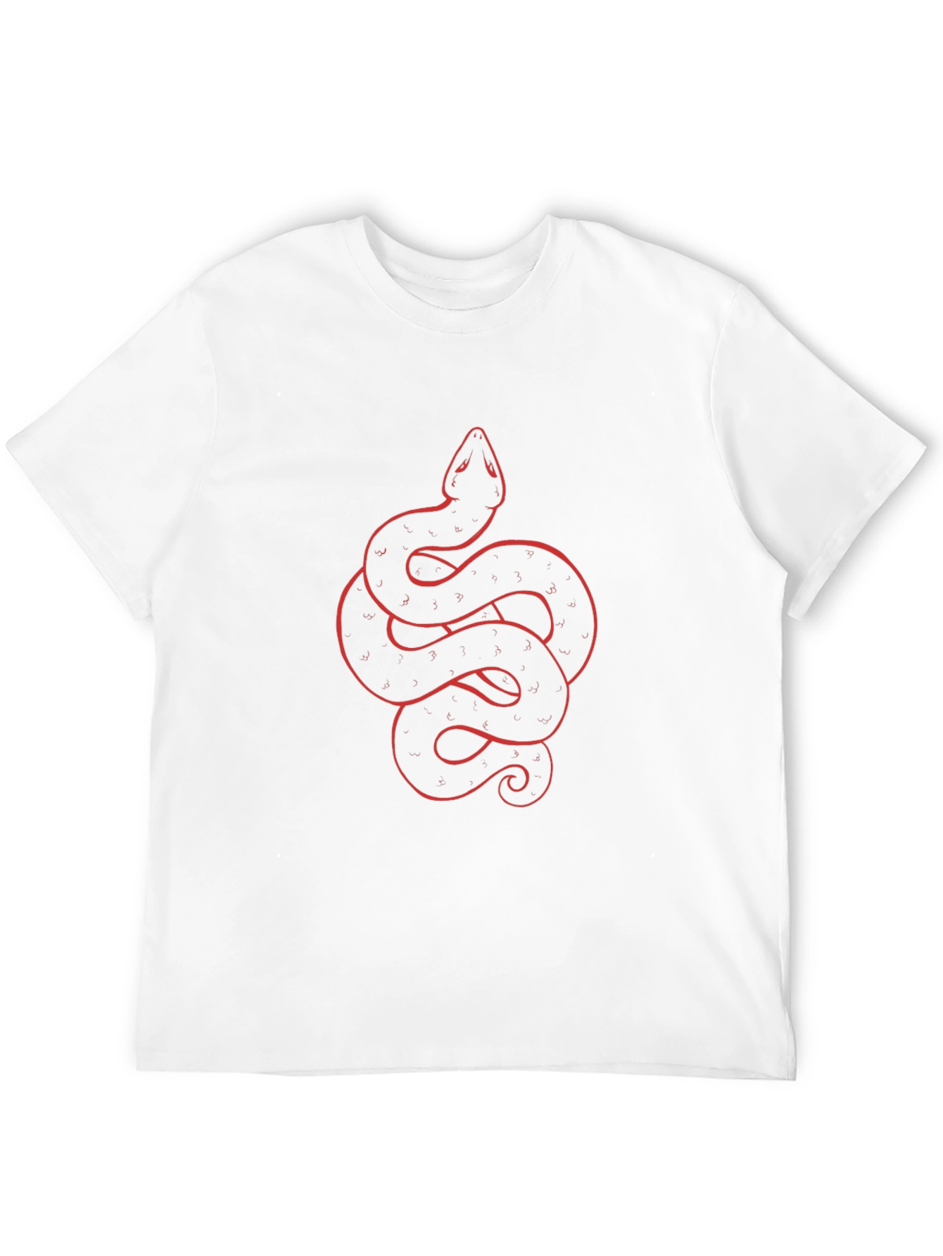 Black Tee with Red Snake Graphic