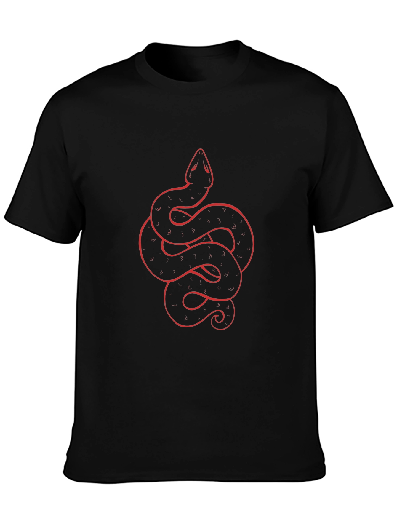 Black Tee with Red Snake Graphic
