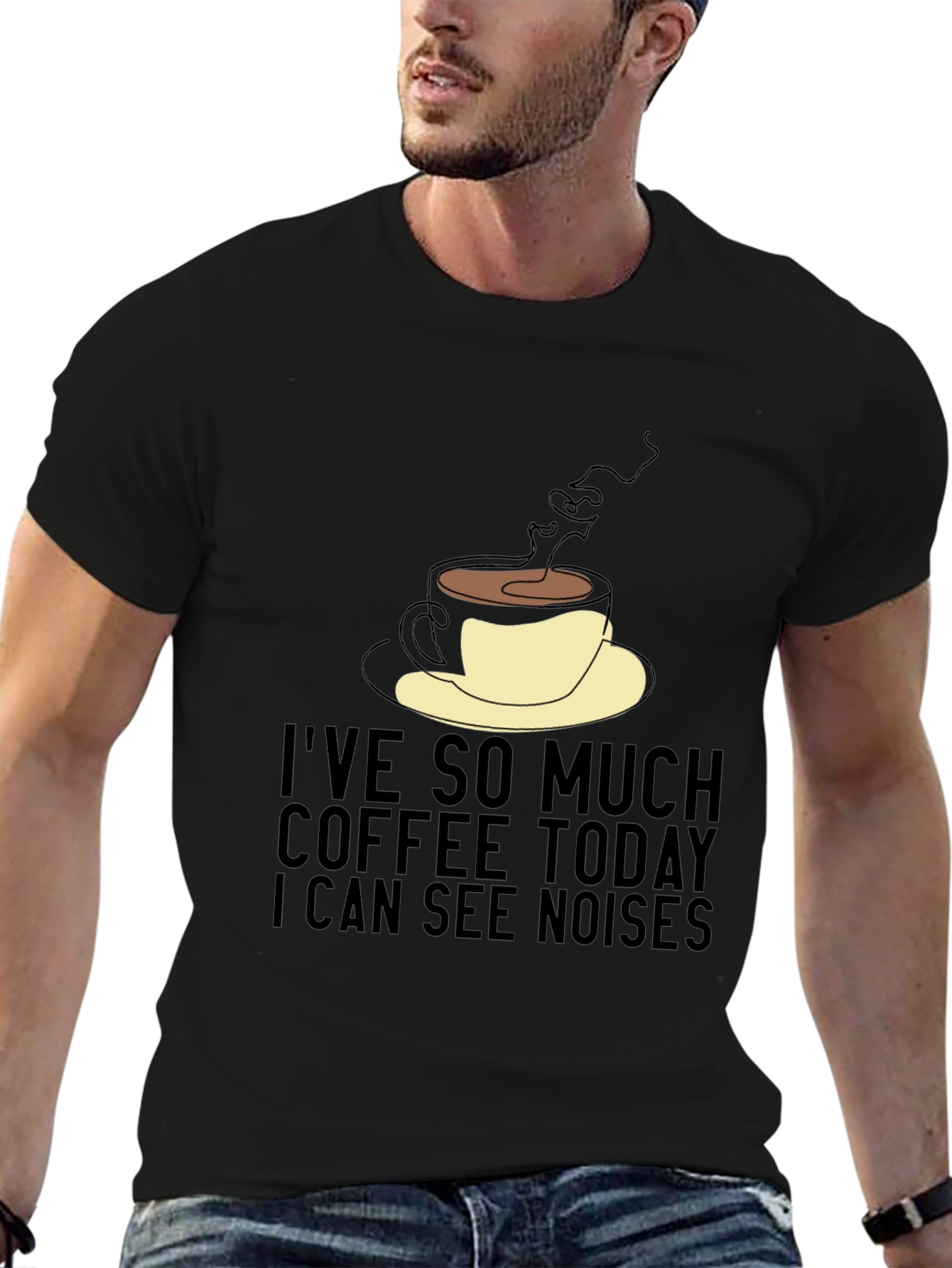 Coffee Lovers Tee: I See Noises Graphic