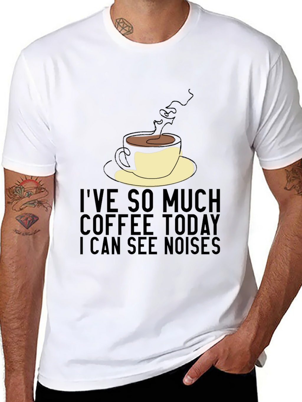 Coffee Lovers Tee: I See Noises Graphic