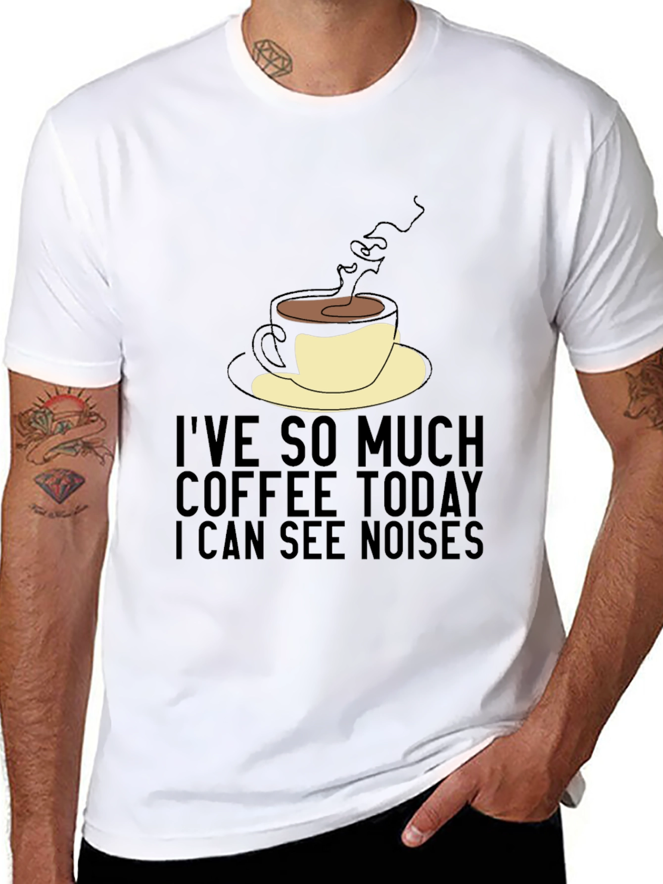 Coffee Lovers Tee: I See Noises Graphic