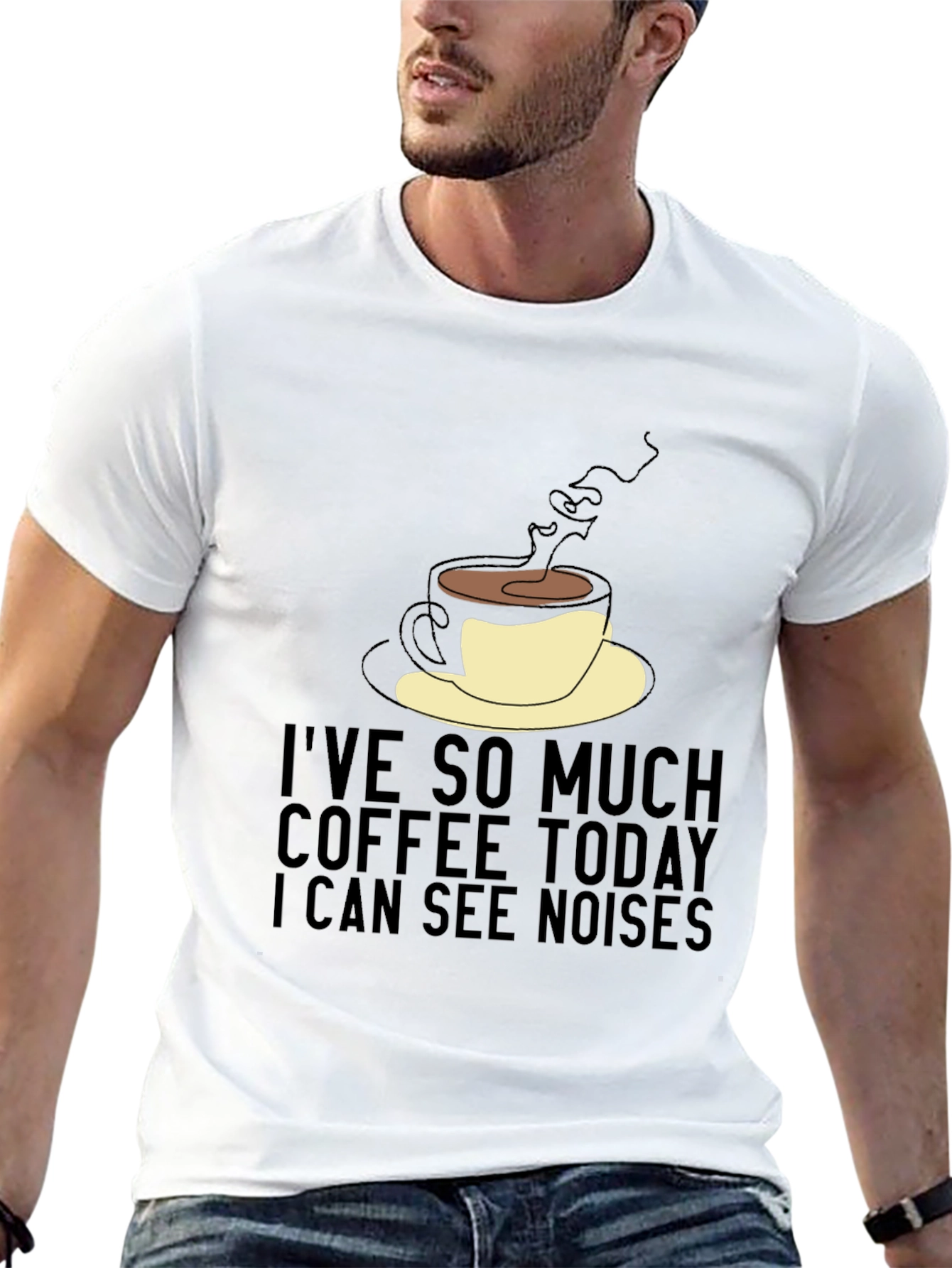 Coffee Lovers Tee: I See Noises Graphic