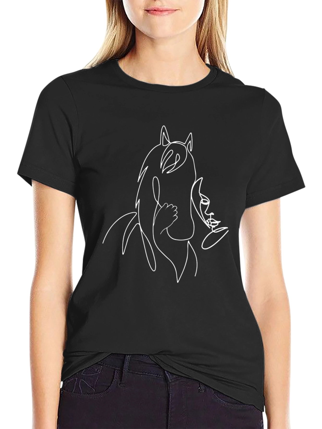 Abstract Horse Tee - Minimalist Line Art T-Shirt