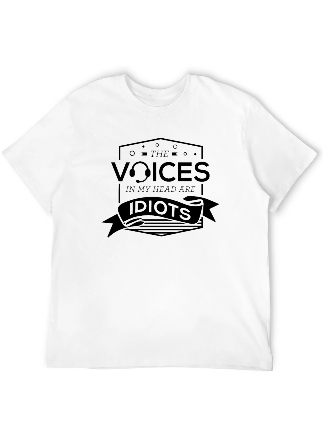 Voices In My Head Graphic Tee - Black Crew Neck