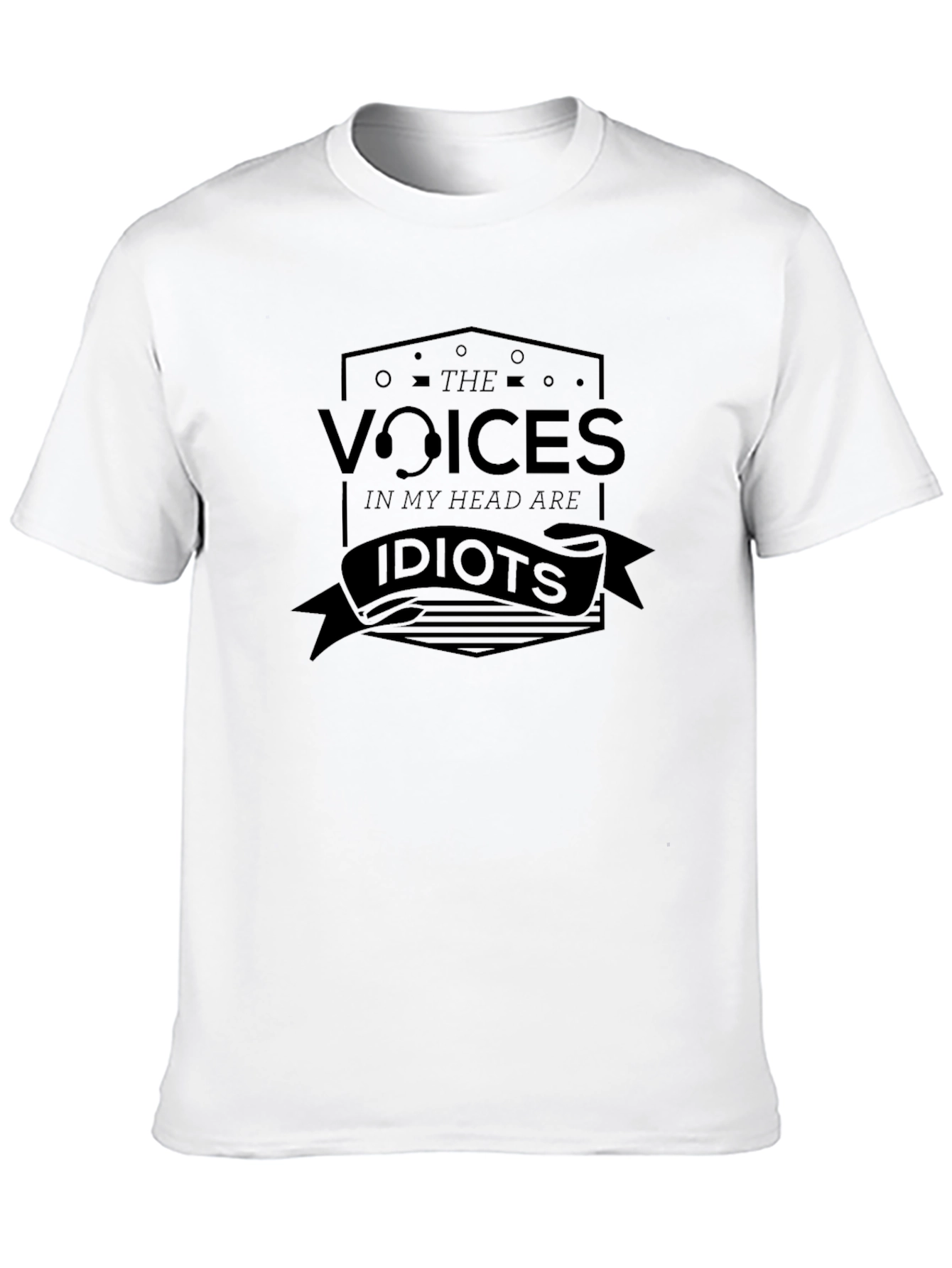 Voices In My Head Graphic Tee - Black Crew Neck