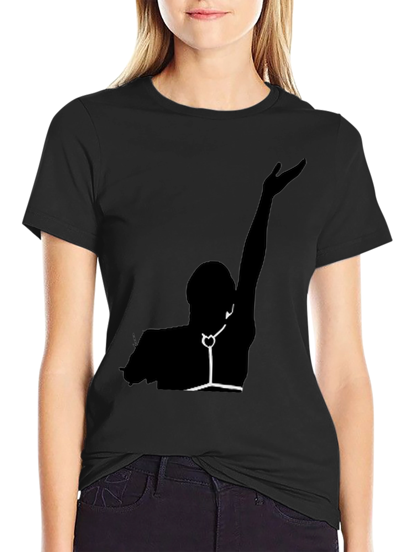 Silhouette Graphic Print Black Tee