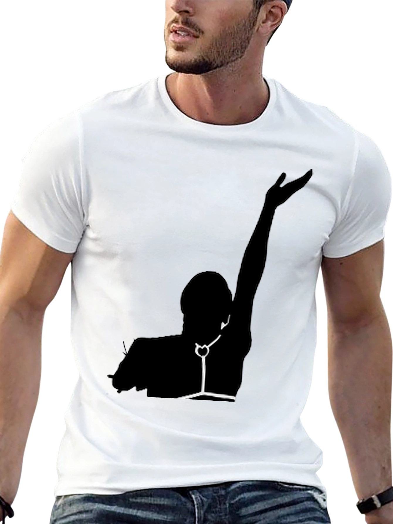 Silhouette Graphic Print Black Tee