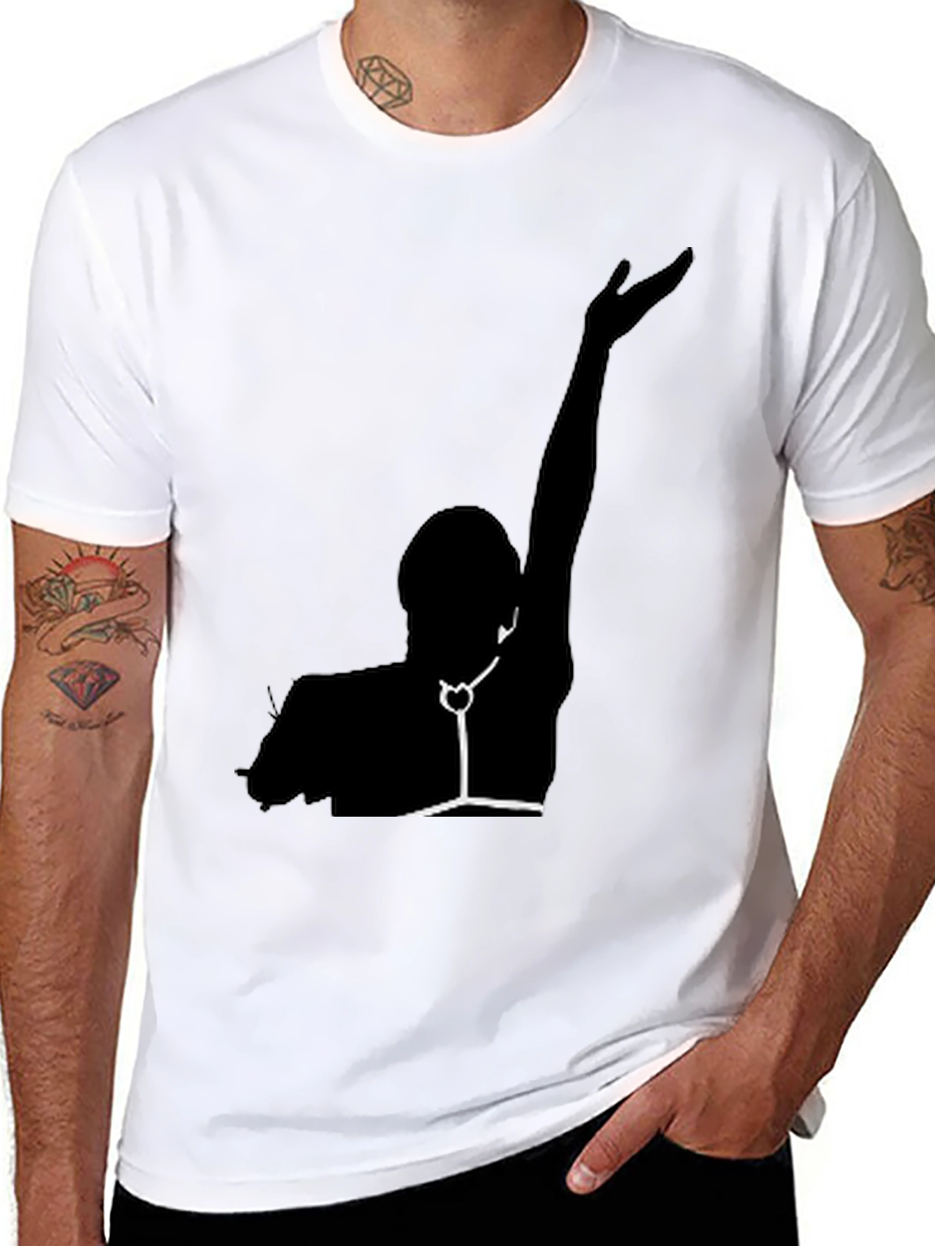Silhouette Graphic Print Black Tee