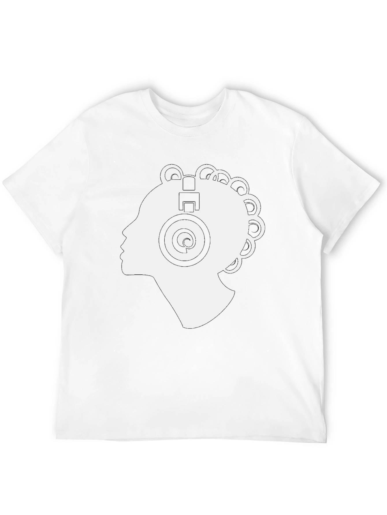 Stylish Black T-Shirt with White Headphone Graphic