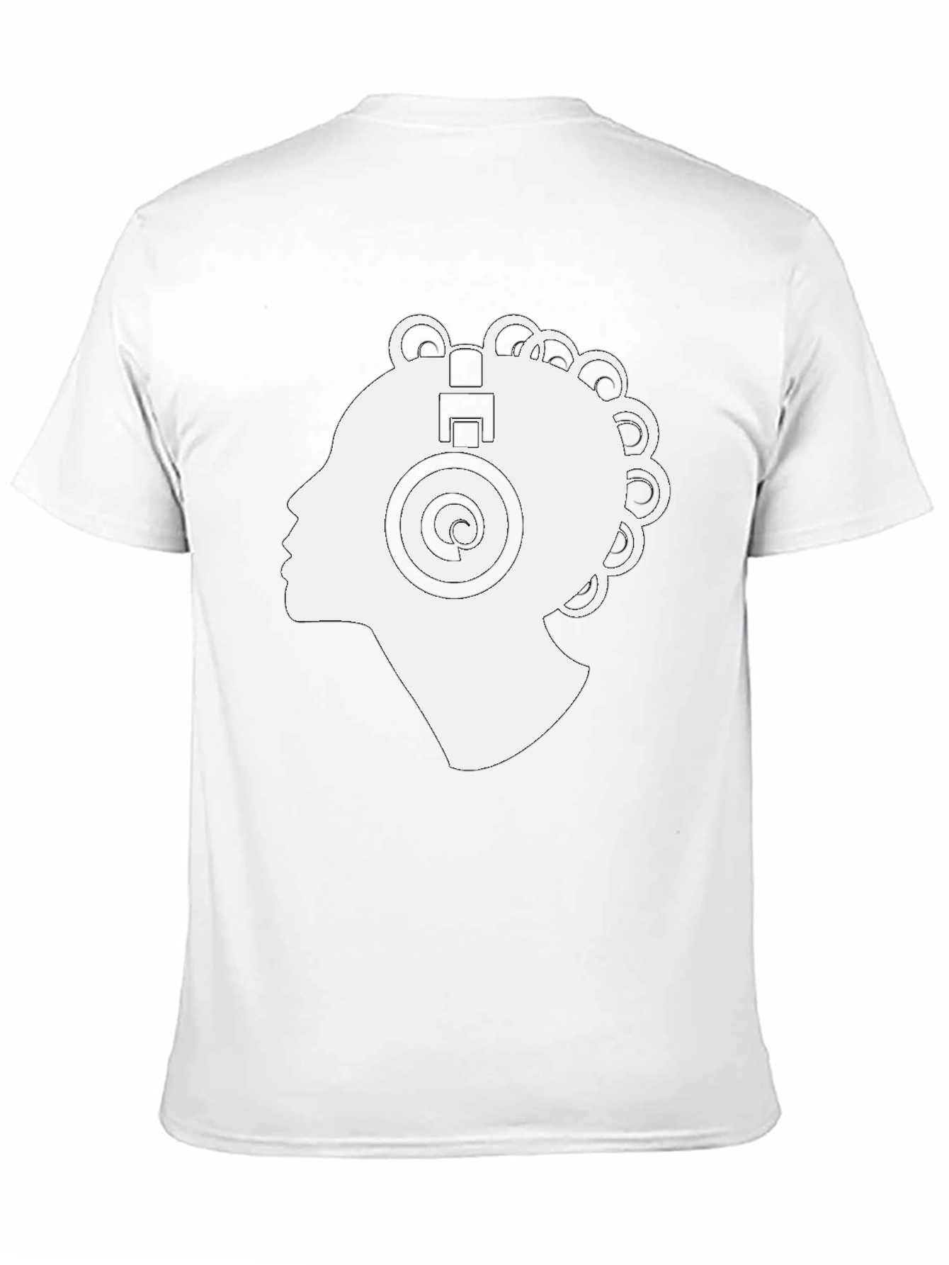 Stylish Black T-Shirt with White Headphone Graphic
