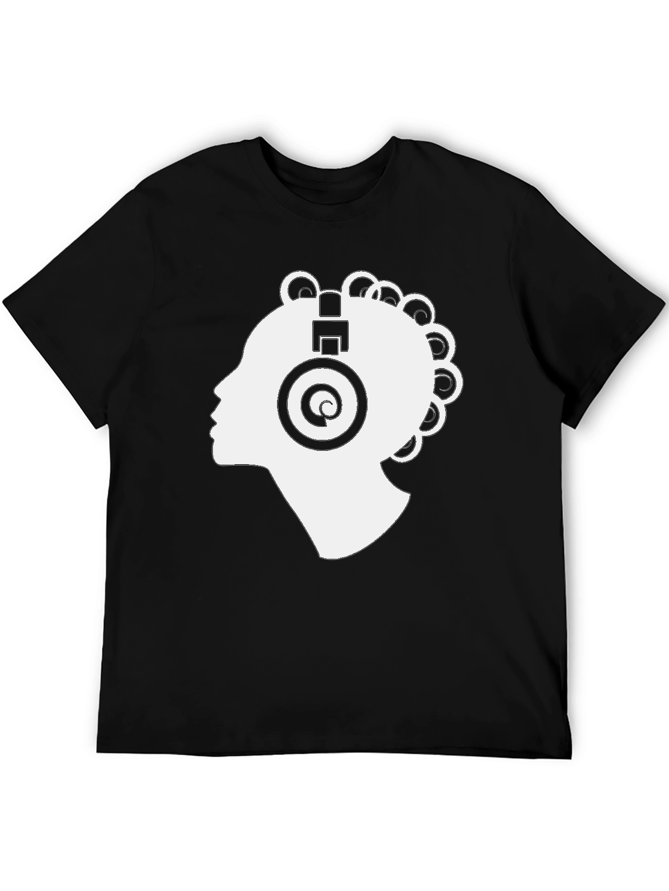 Stylish Black T-Shirt with White Headphone Graphic